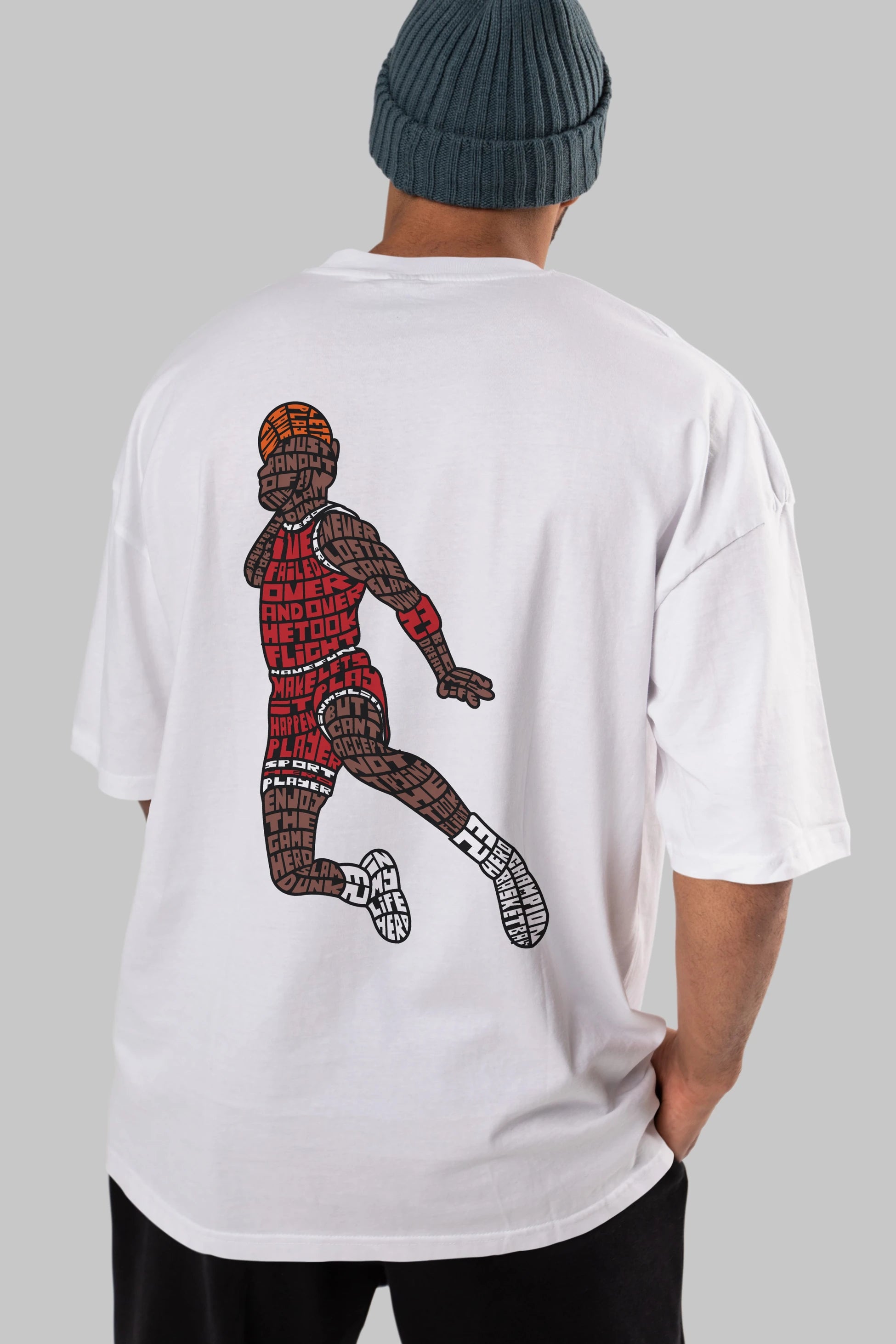 Slamdunk Arka Baskılı Oversize t-shirt %100 pamuk Erkek Kadın Unisex