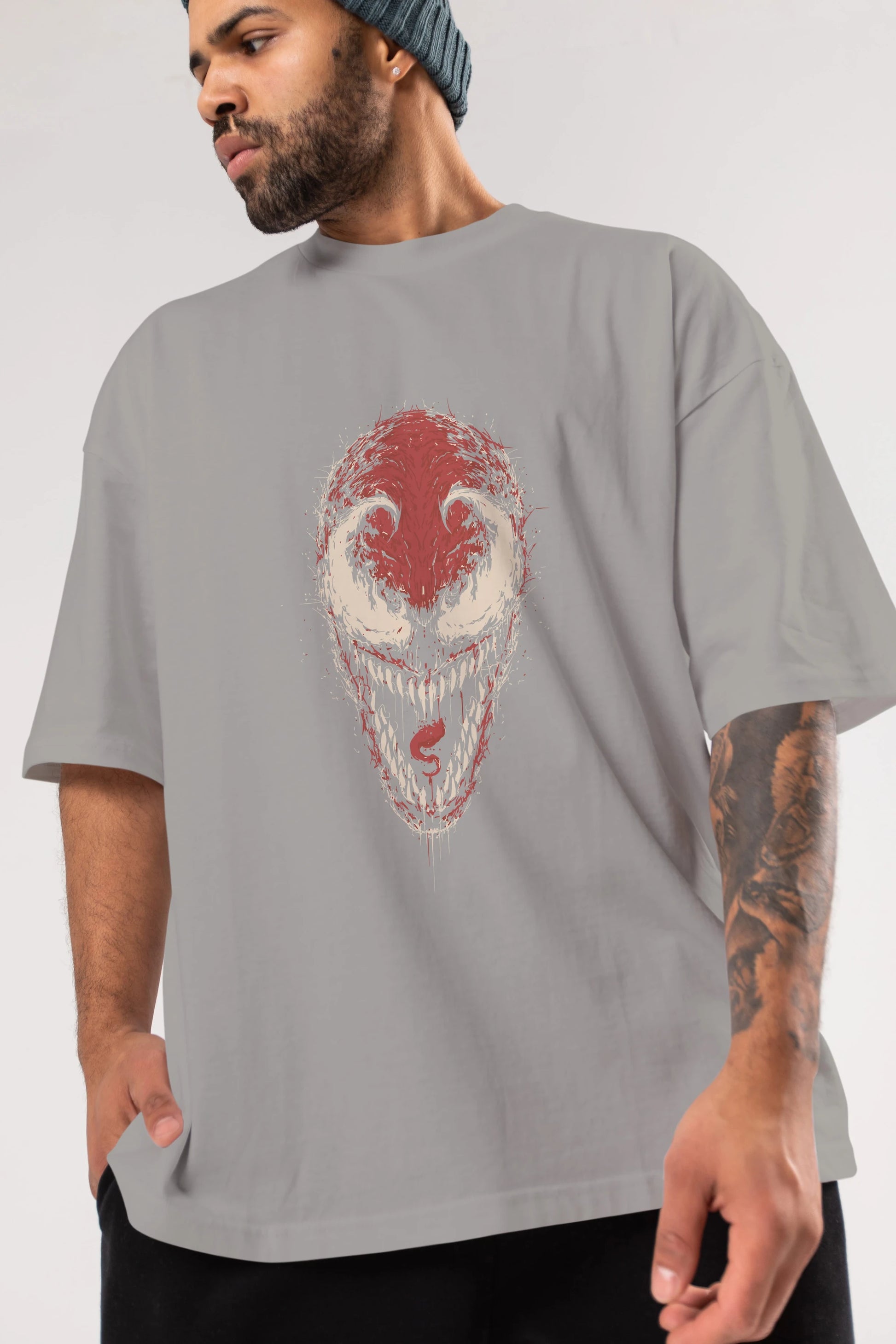 Venom (12) Ön Baskılı Oversize t-shirt Erkek Kadın Unisex %100 Pamuk Bisiklet Yaka tişort