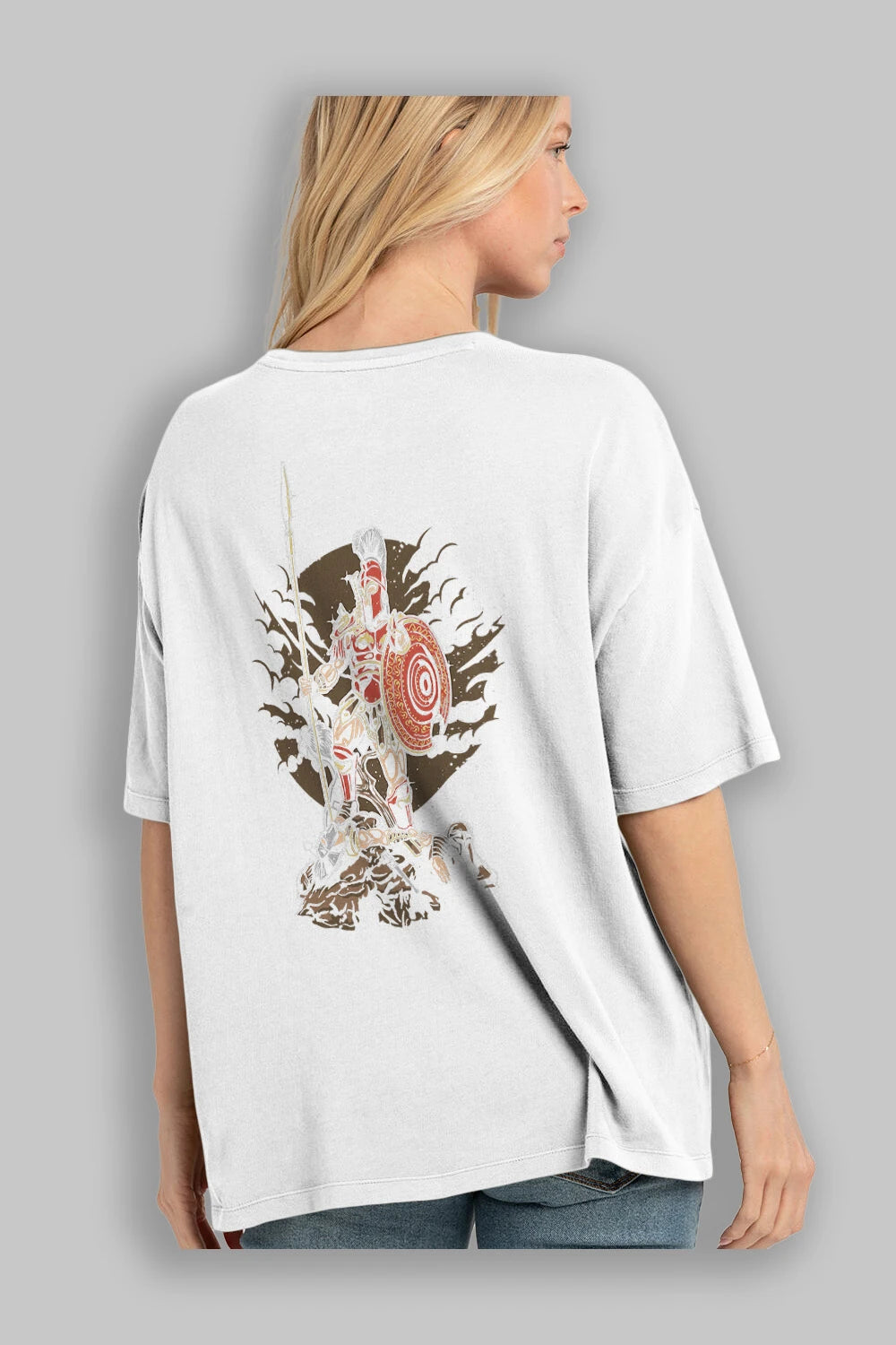 Sparta Arka Baskılı Oversize t-shirt Erkek Kadın Unisex %100 Pamuk