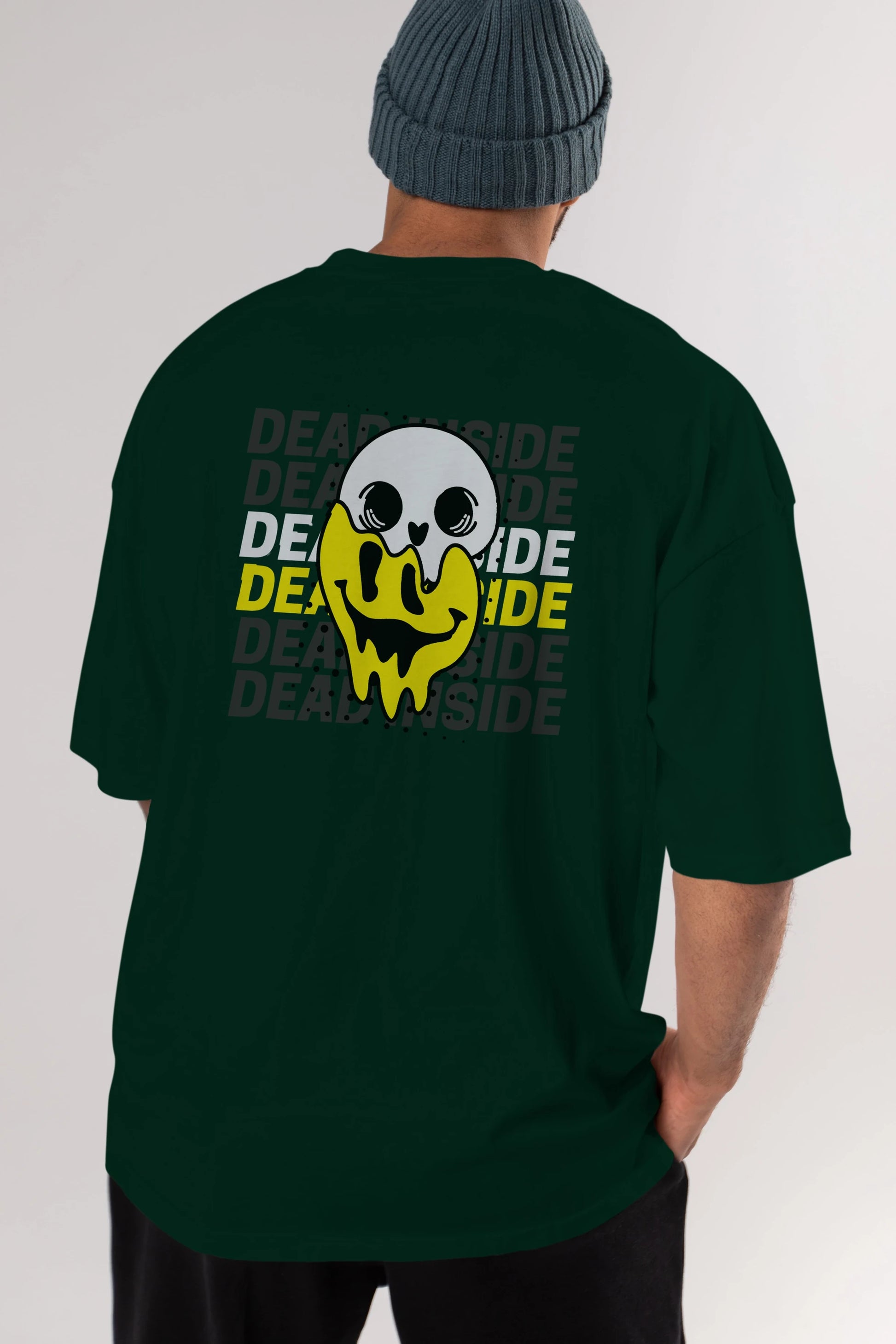 Dead Inside Yazılı Arka Baskılı Oversize t-shirt Erkek Kadın Unisex
