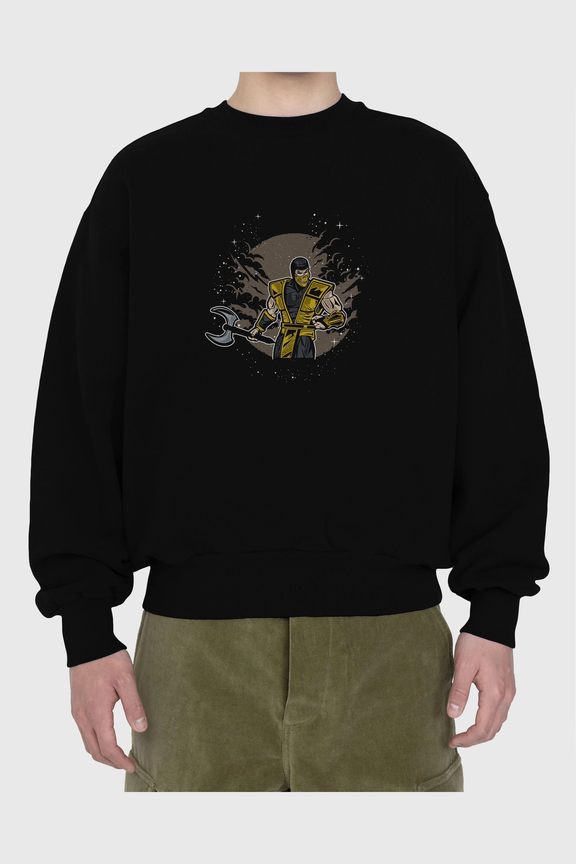 SCORPION Ön Baskılı Oversize Sweatshirt Erkek Kadın Unisex