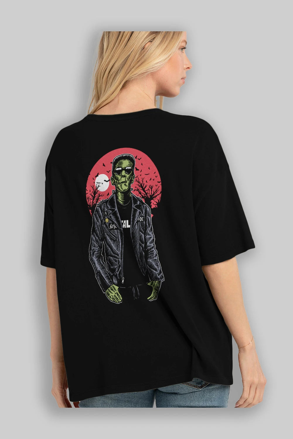 Frank Arka Baskılı Oversize t-shirt Erkek Kadın Unisex %100 Pamuk