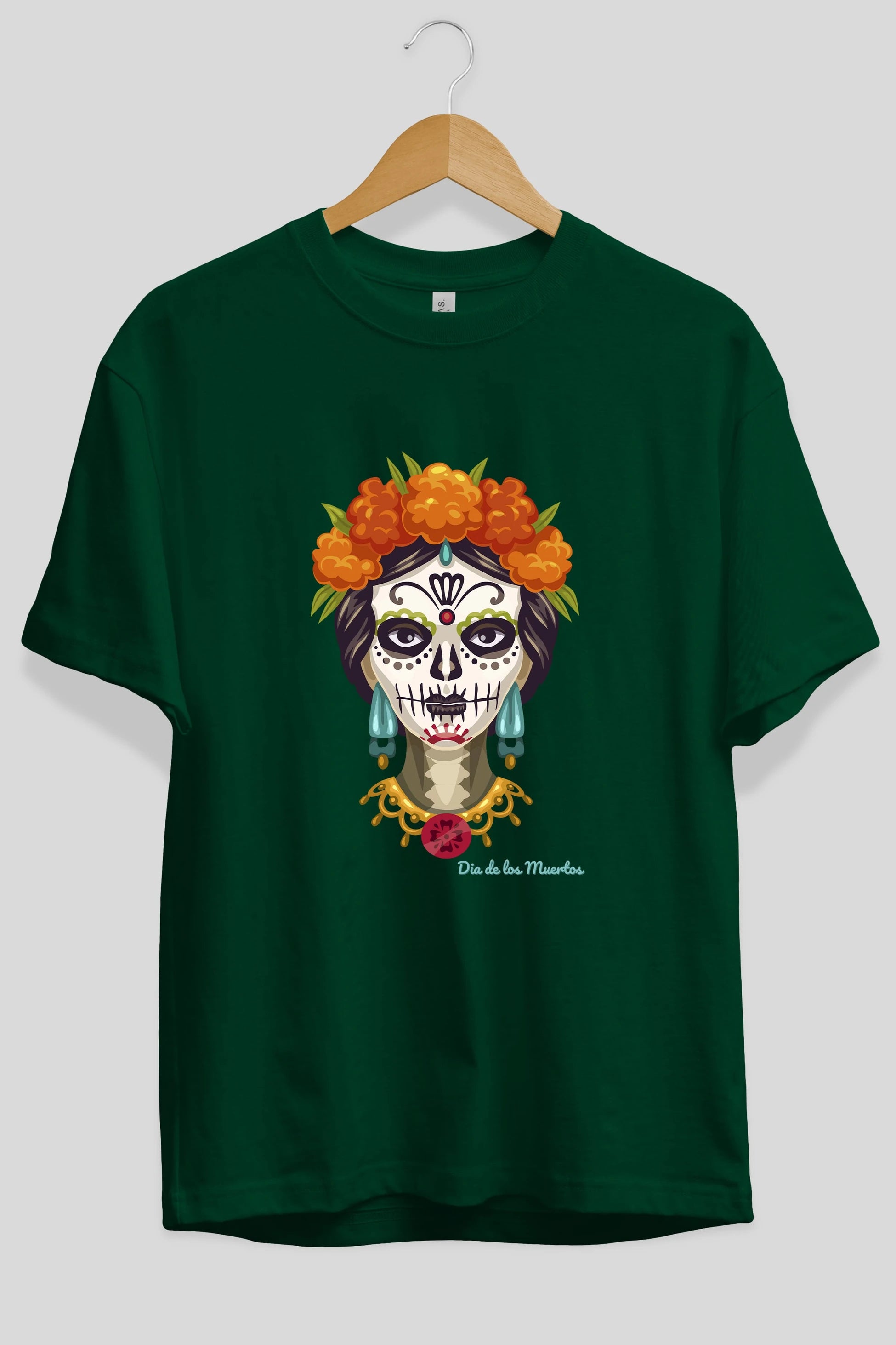 Dia de los Muertos 2 Ön Baskılı Oversize t-shirt Erkek Kadın Unisex