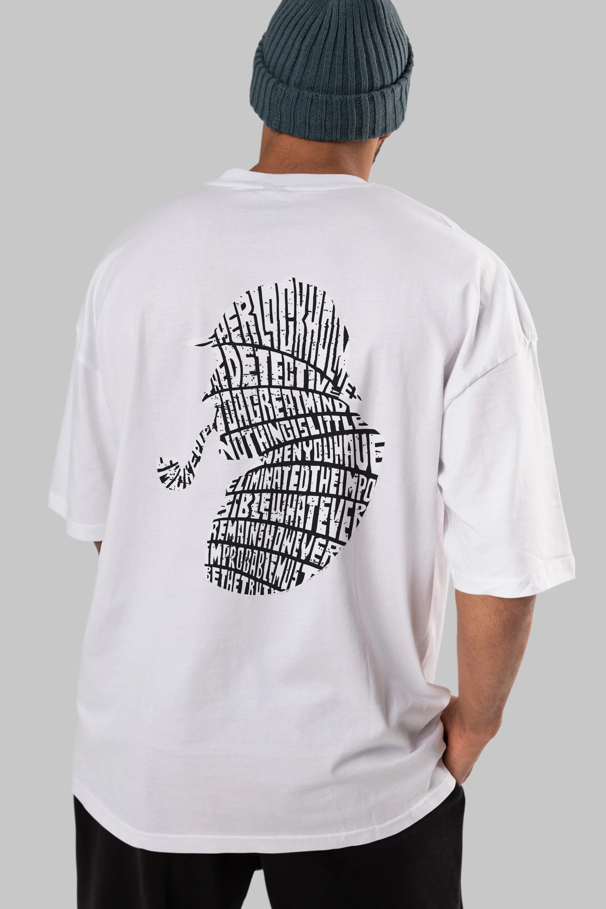 Holmes Arka Baskılı Oversize t-shirt %100 pamuk Erkek Kadın Unisex