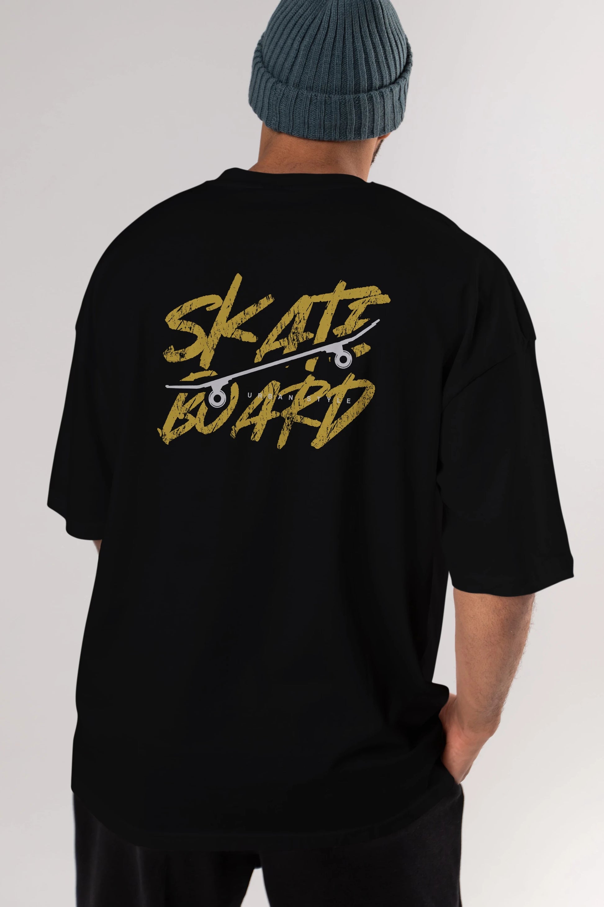 Skate Board Arka Baskılı Oversize t-shirt Erkek Kadın Unisex