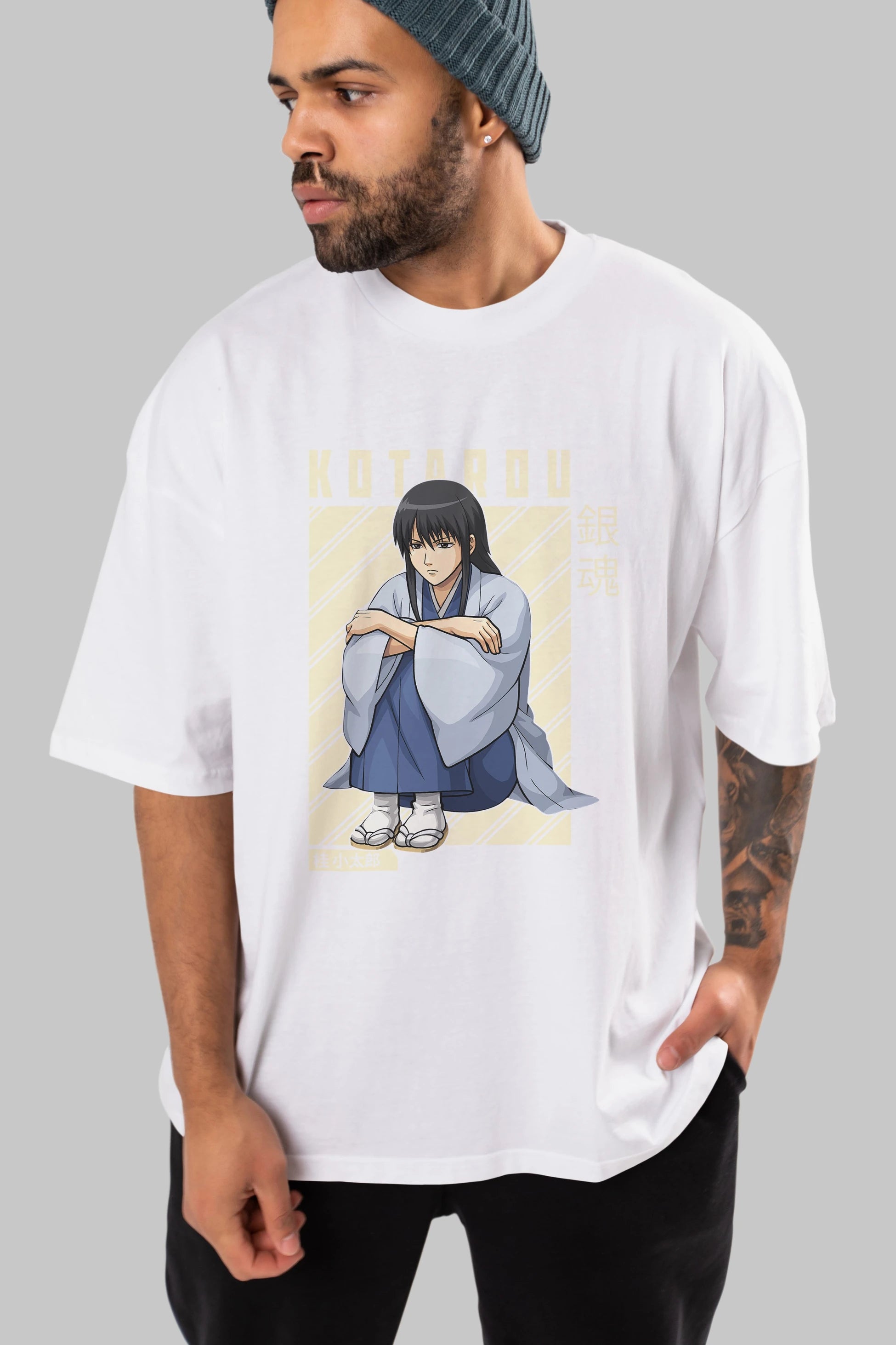 Kotarou Katsura GINTAMA Anime Ön Baskılı Oversize t-shirt %100 pamuk Erkek Kadın Unisex