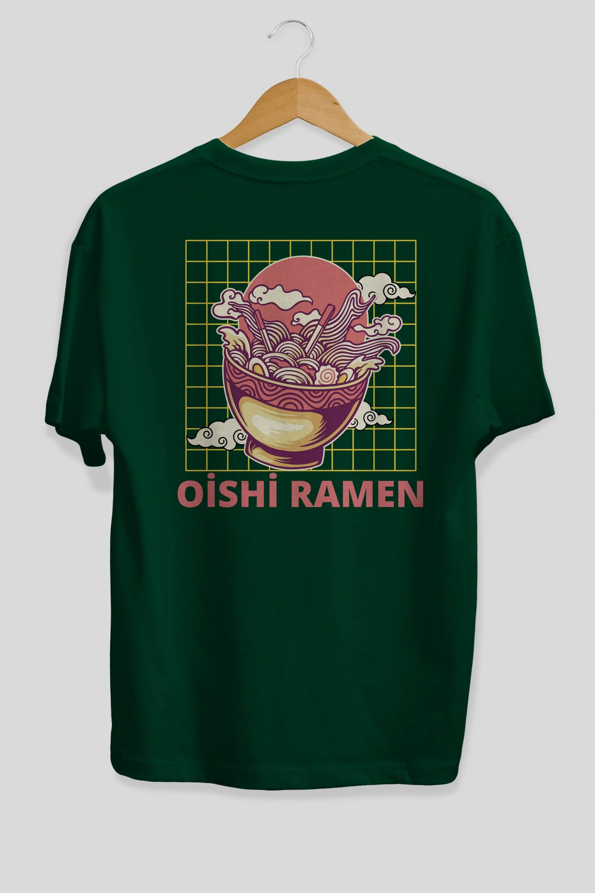 Oishi Ramen Yazılı Arka Baskılı Oversize t-shirt Erkek Kadın Unisex