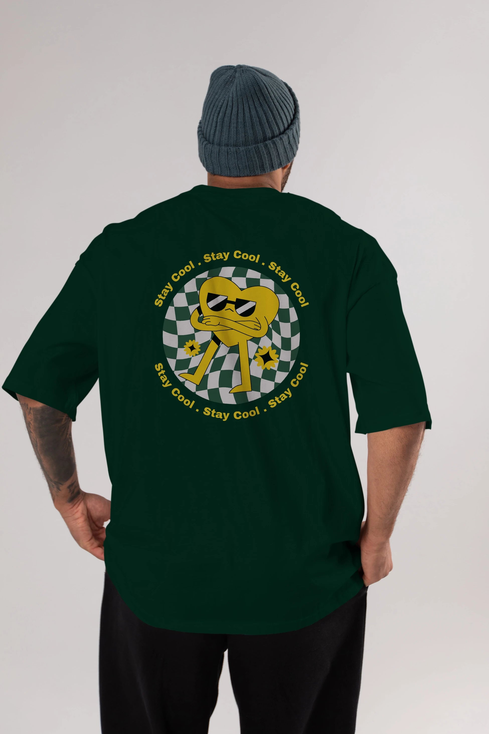 Stay Cool Yazılı Arka Baskılı Oversize t-shirt Erkek Kadın Unisex