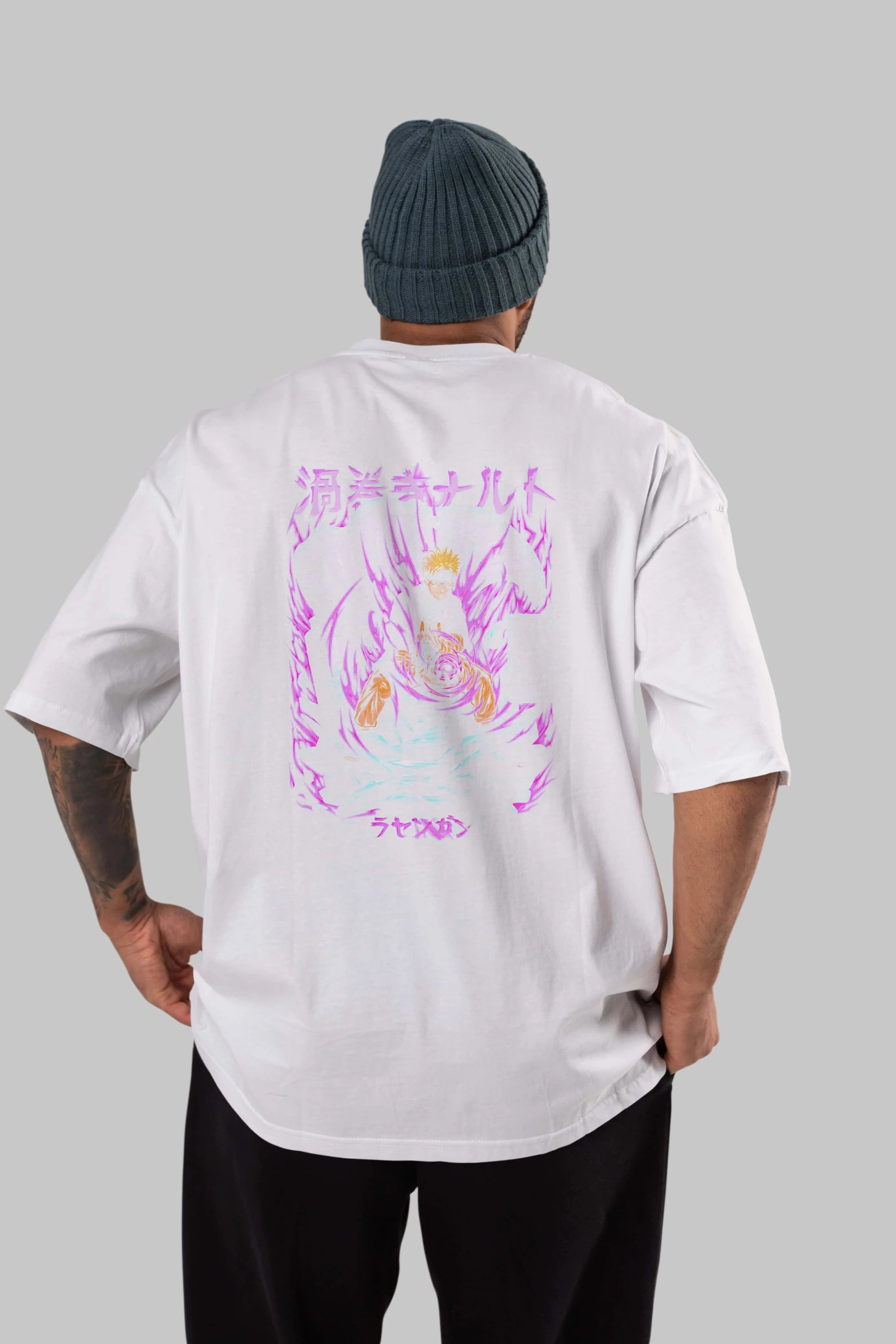NARUTO Anime Arka Baskılı Oversize t-shirt Erkek Kadın Unisex