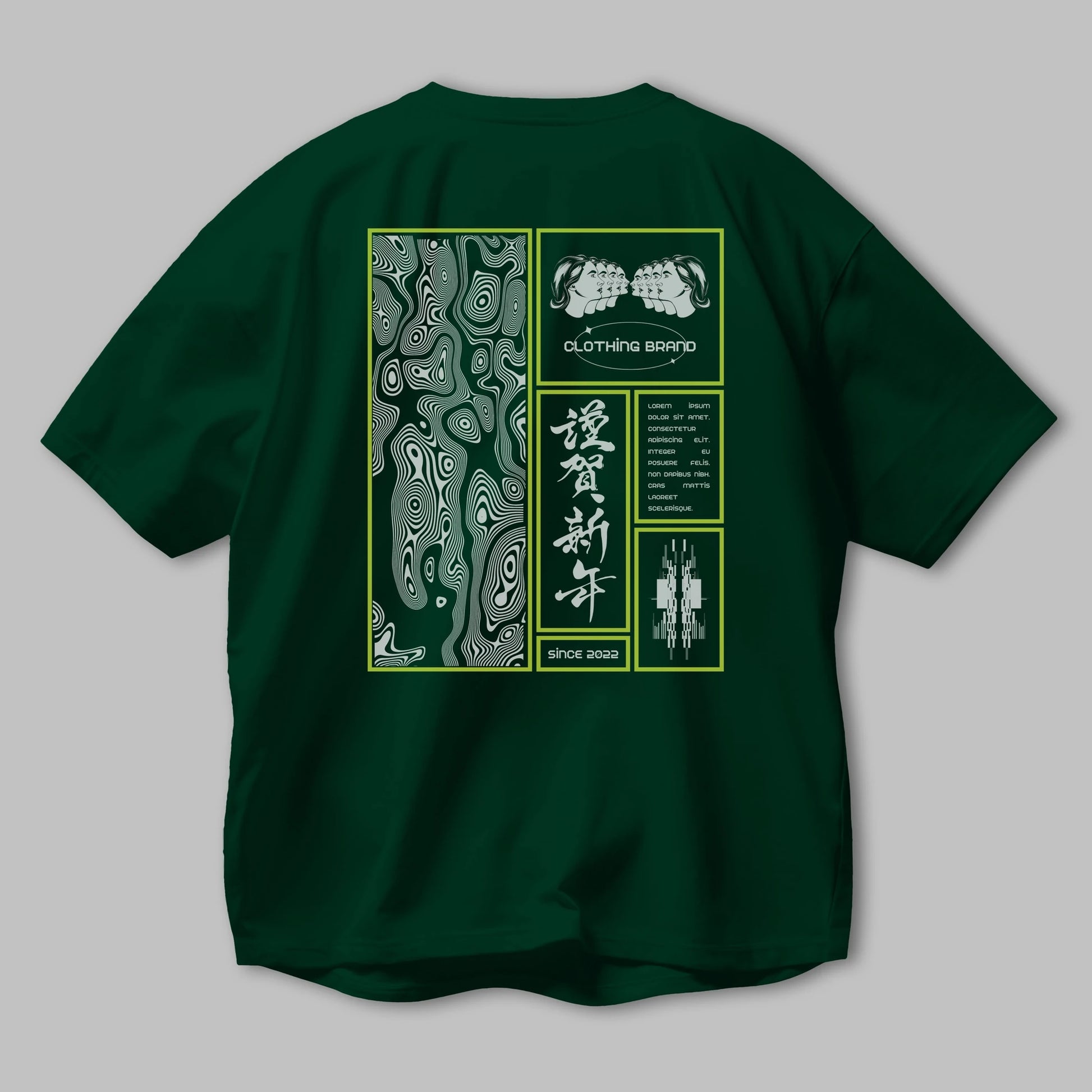 Neon Japanese Streetwear Arka Baskılı Oversize t-shirt Erkek Kadın Unisex
