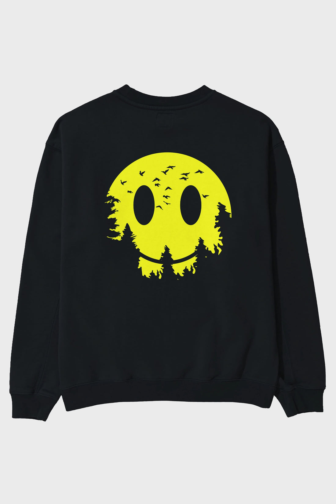 Smiley Moon Arka Baskılı Oversize Sweatshirt Erkek Kadın Unisex