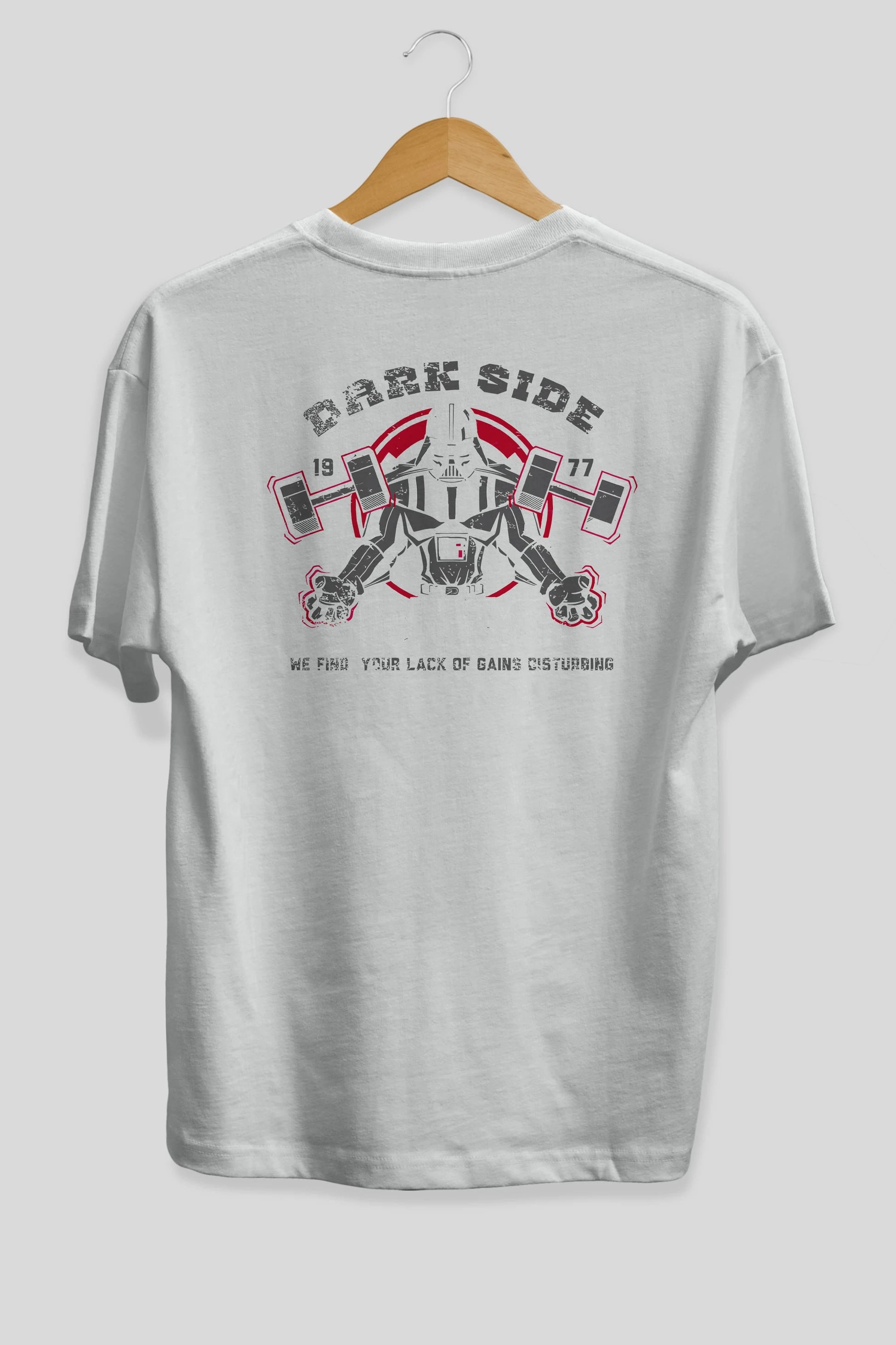 Darth Vader GYM Arka Baskılı Oversize t-shirt Erkek Kadın Unisex %100 Pamuk Bisiklet Yaka tişort