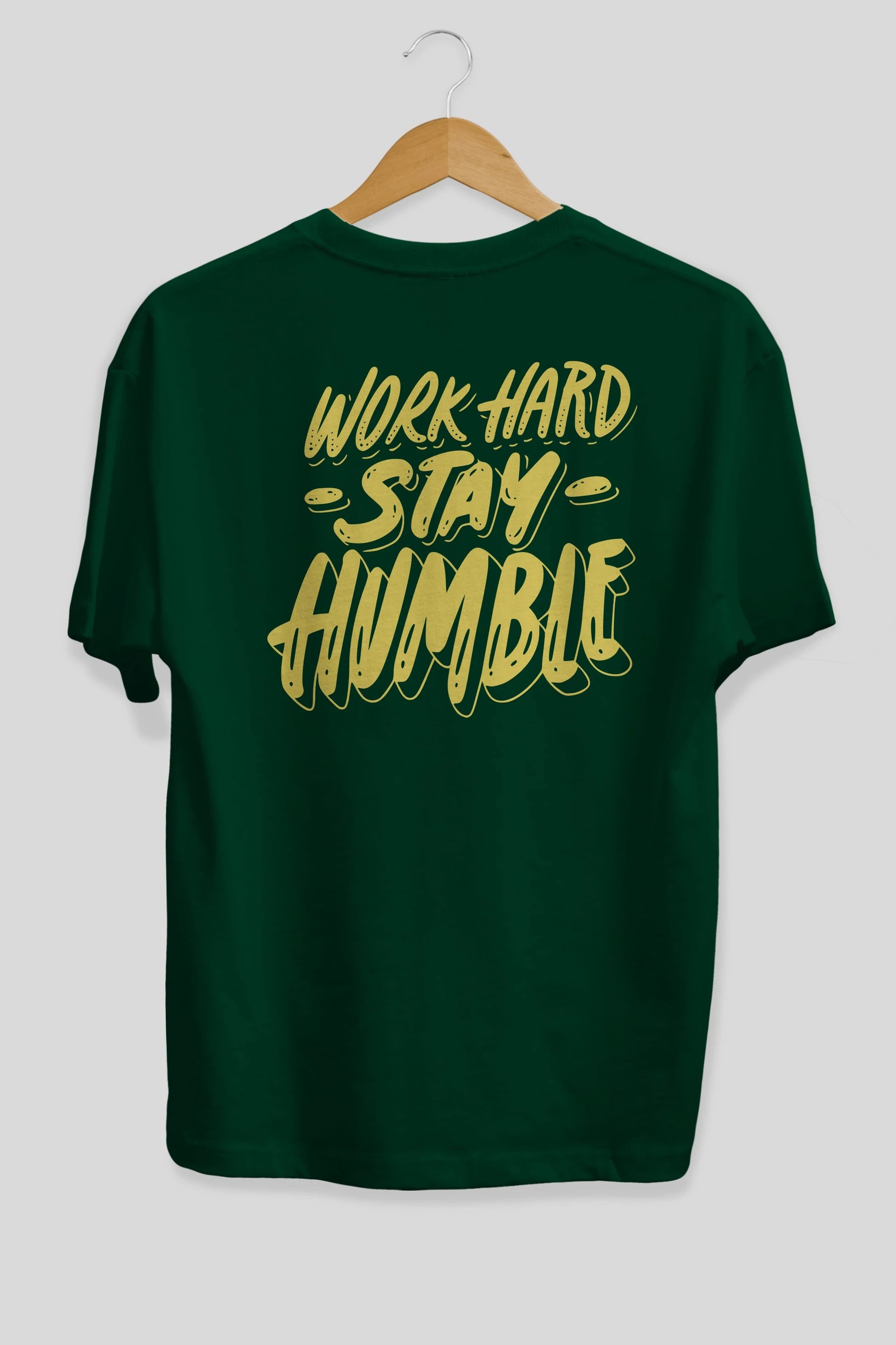 Word Hard Yazılı Arka Baskılı Oversize t-shirt Erkek Kadın Unisex