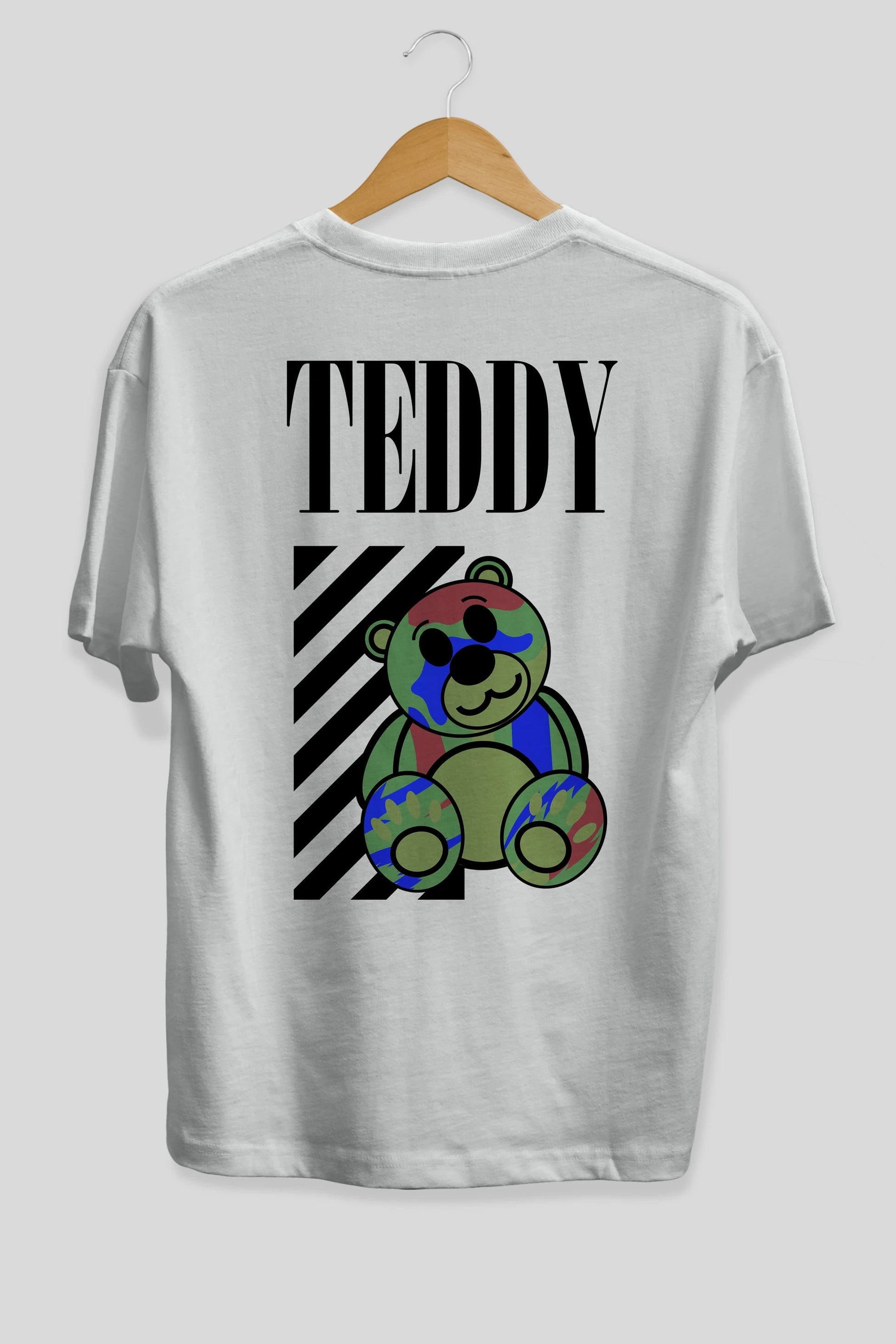 Teddy Bear 2 Arka Baskılı Oversize t-shirt Erkek Kadın Unisex