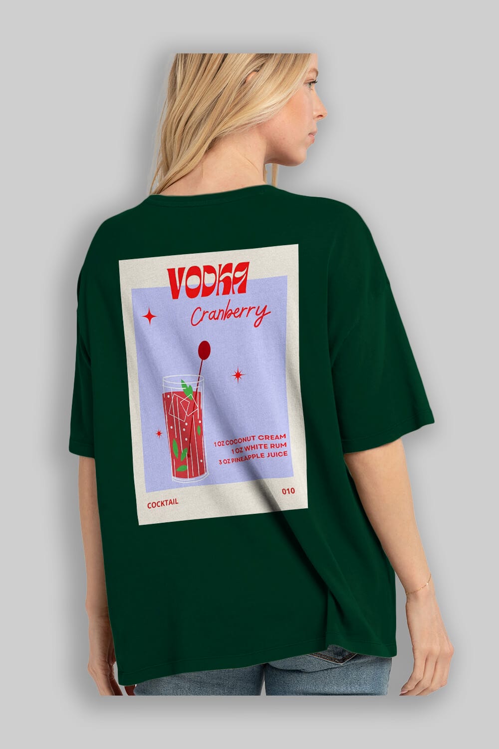 Vodka Cranberry Arka Baskılı Oversize t-shirt Erkek Kadın Unisex %100 Pamuk Bisiklet Yaka tişort