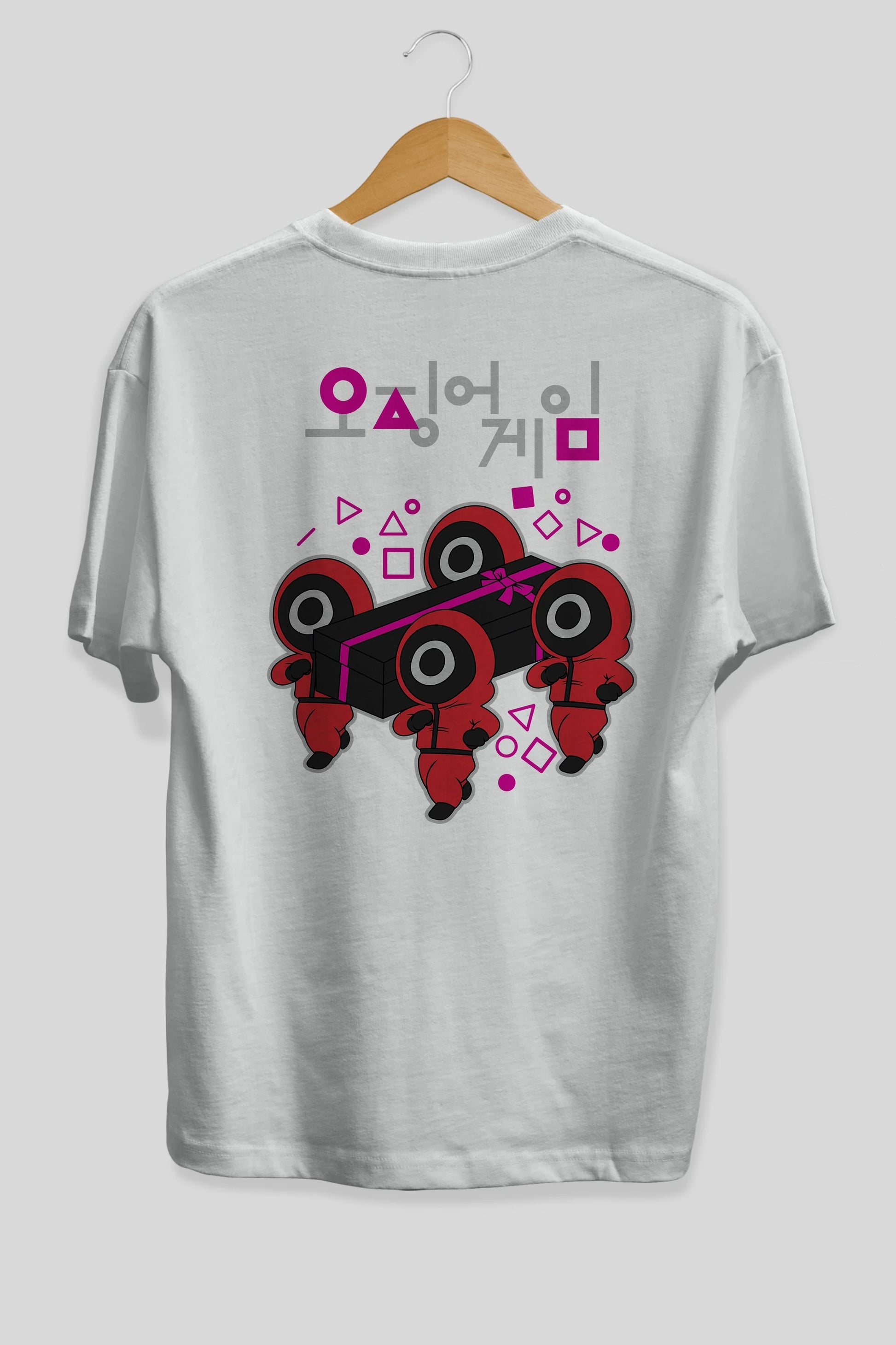 Squid Game (6) Arka Baskılı Oversize t-shirt Erkek Kadın Unisex %100 Pamuk Bisiklet Yaka tişort