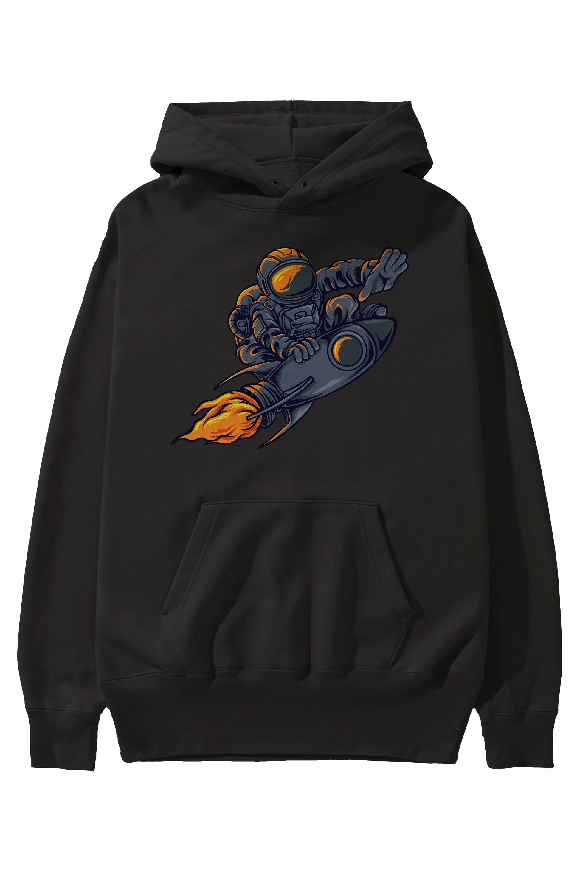 Astrocket Illustration Tshirt Ön Baskılı Hoodie Oversize Kapüşonlu Sweatshirt Erkek Kadın Unisex