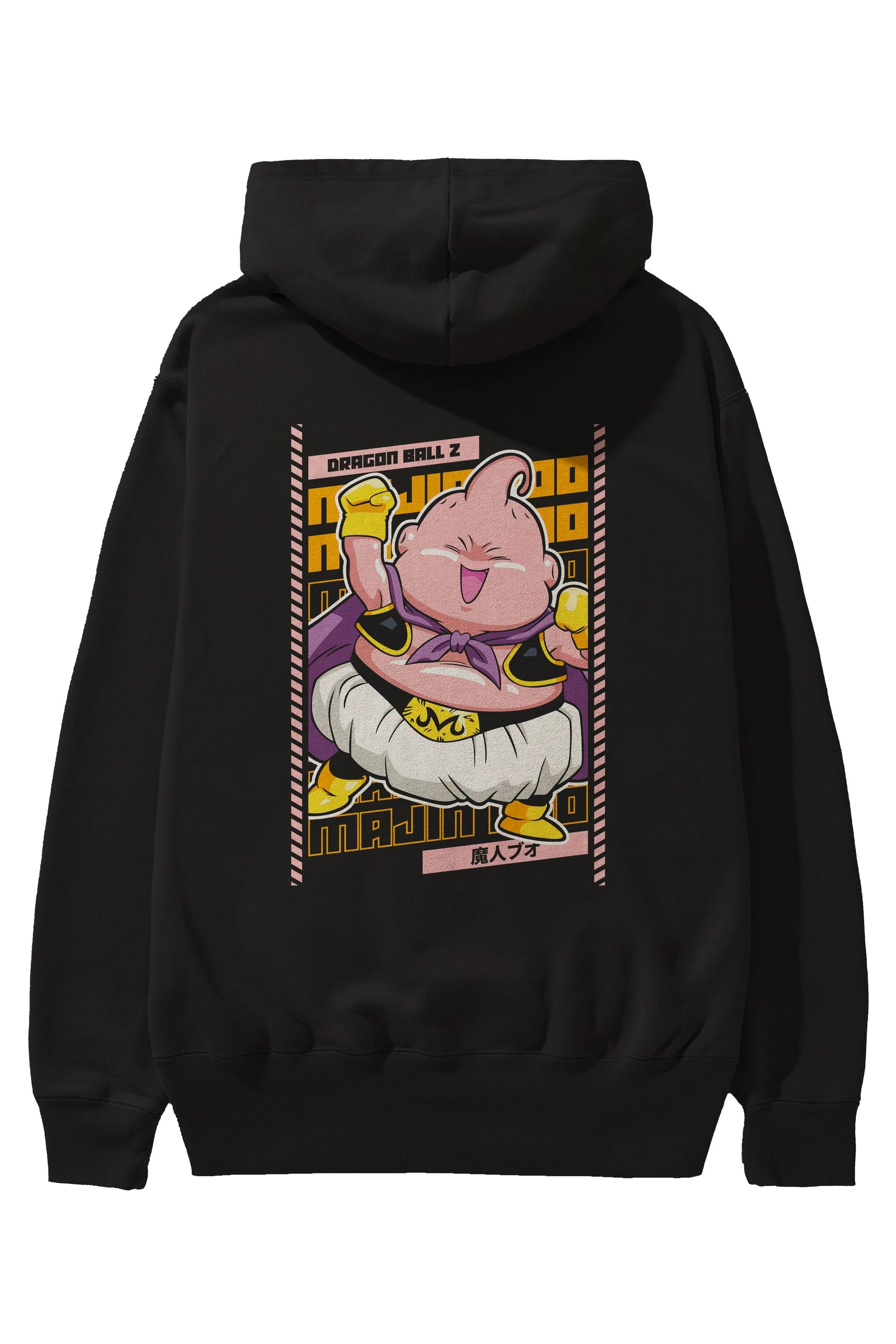 MAJIN BOO1 Anime Arka Baskılı Hoodie Oversize Kapüşonlu Sweatshirt Erkek Kadın Unisex