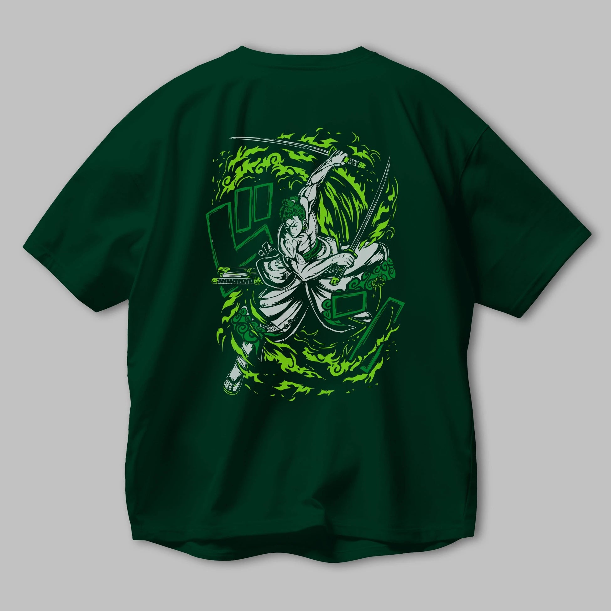 ZORO-ONE PIECE (2) Anime Arka Baskılı Oversize t-shirt Erkek Kadın Unisex