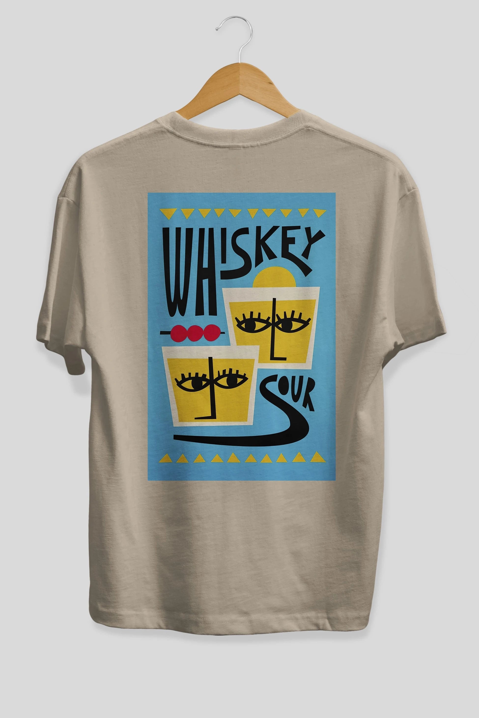 Whiskey Sour 2 Arka Baskılı Oversize t-shirt Erkek Kadın Unisex %100 Pamuk Bisiklet Yaka tişort