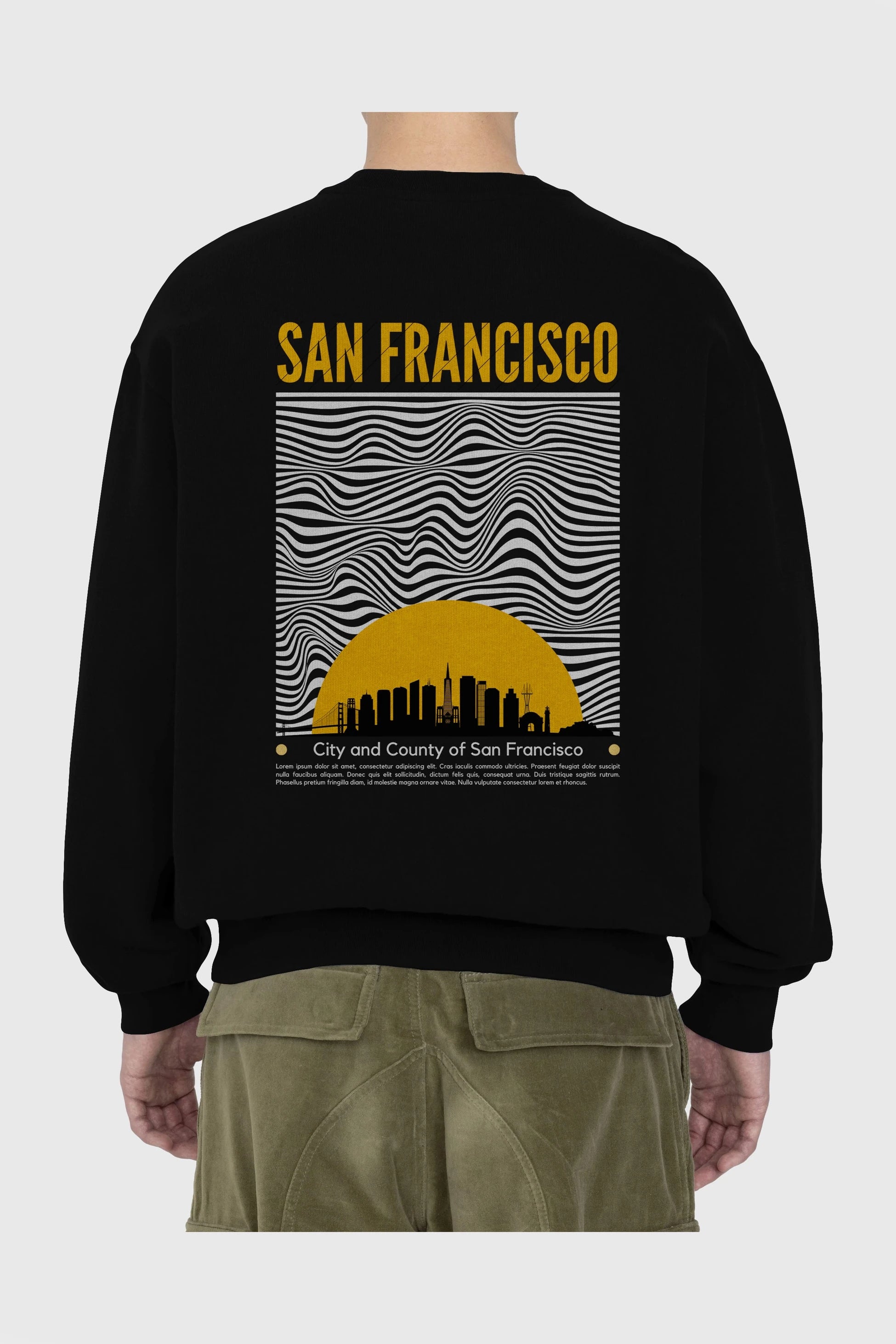 San Francisco Yazılı Arka Baskılı Oversize Sweatshirt Erkek Kadın Unisex
