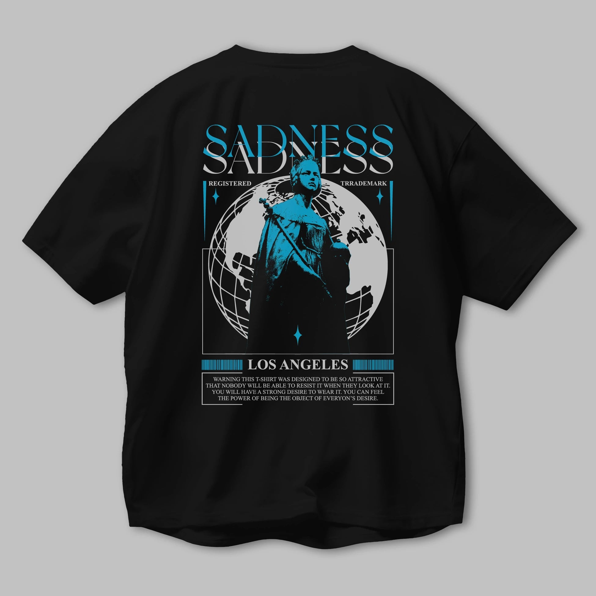Sadness Los Angeles Arka Baskılı Oversize t-shirt Erkek Kadın Unisex