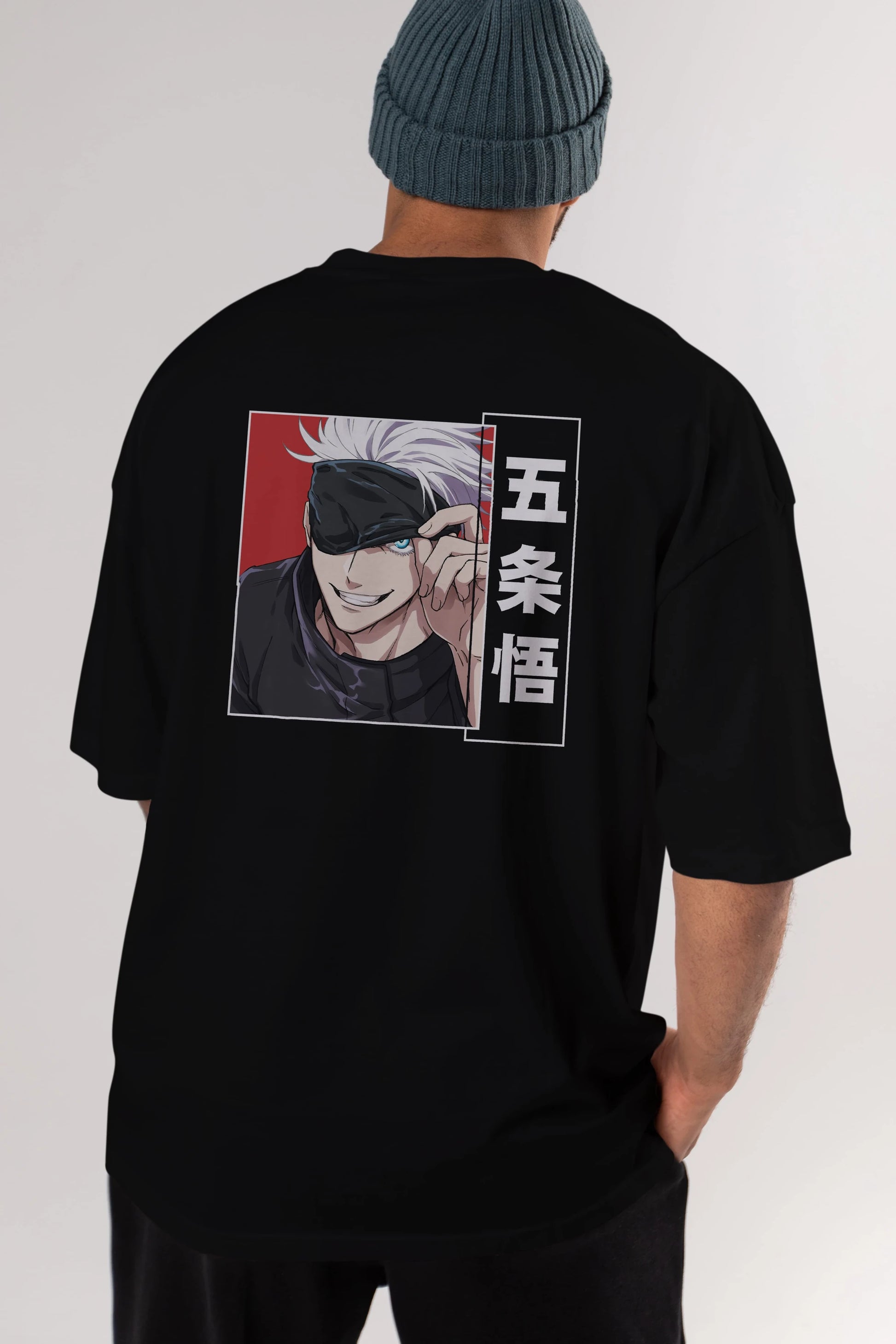 JUJUTSU KAISEN Anime Arka Baskılı Oversize t-shirt Erkek Kadın Unisex