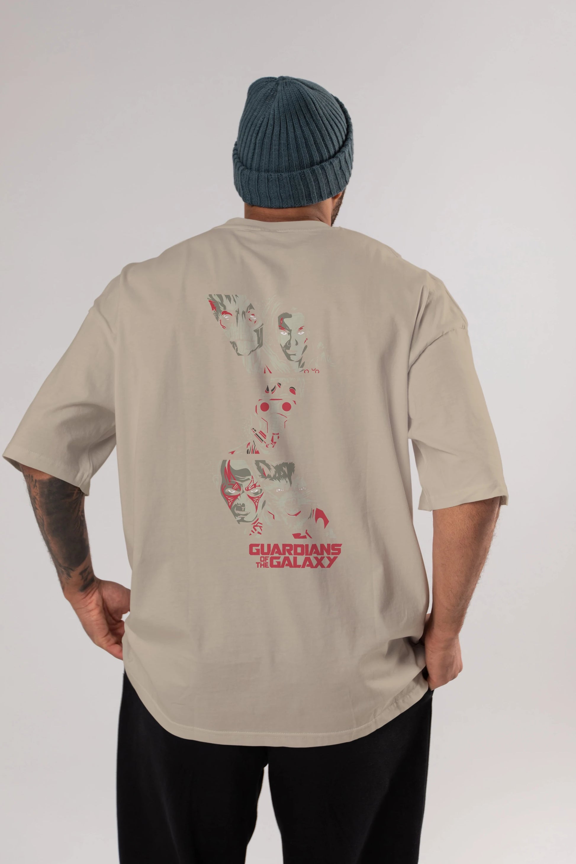 Guardians of The Galaxy (2) Arka Baskılı Oversize t-shirt Erkek Kadın Unisex %100 Pamuk Bisiklet Yaka tişort