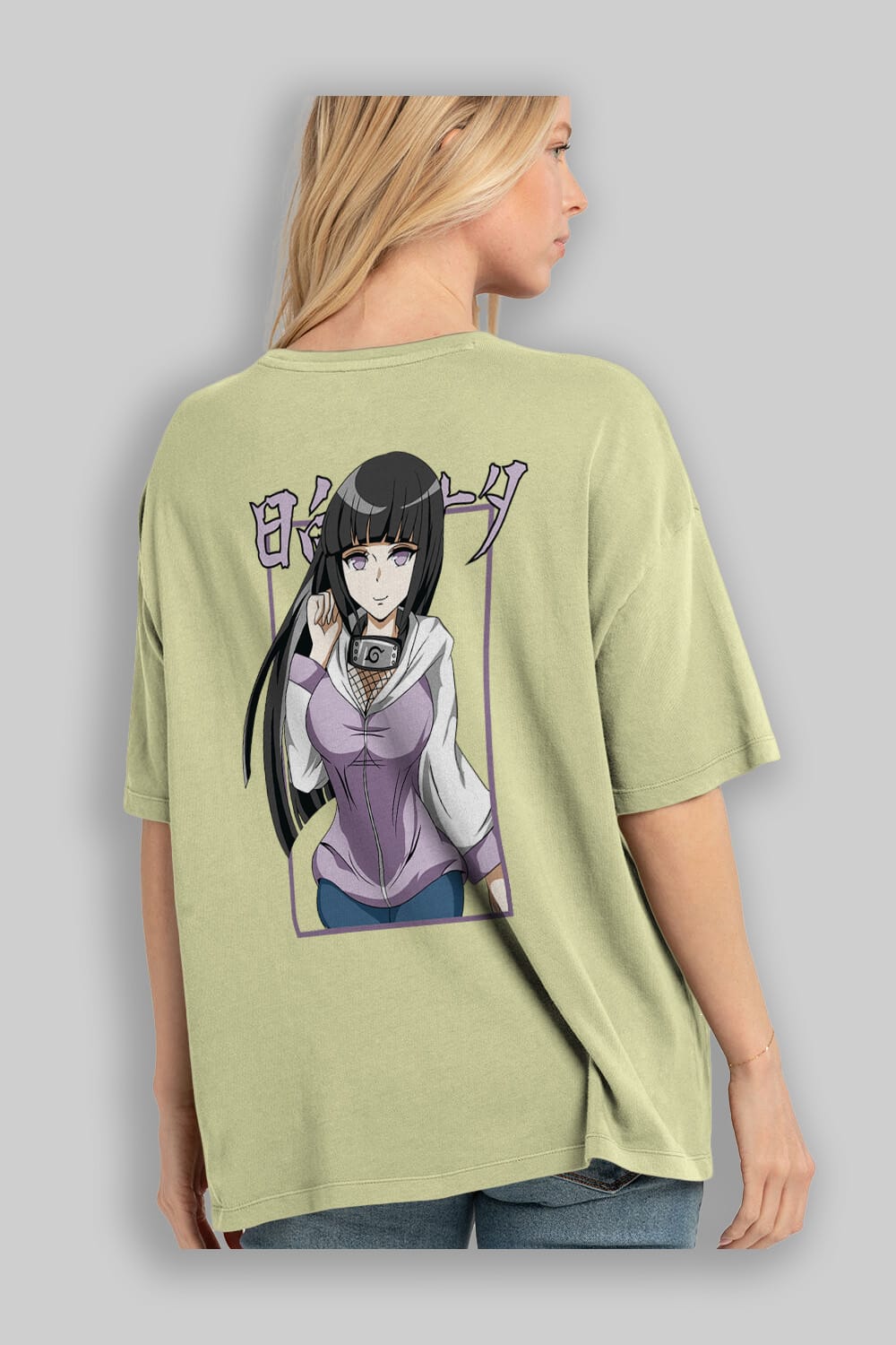 Hinata NARUTO Anime Arka Baskılı Oversize t-shirt Erkek Kadın Unisex
