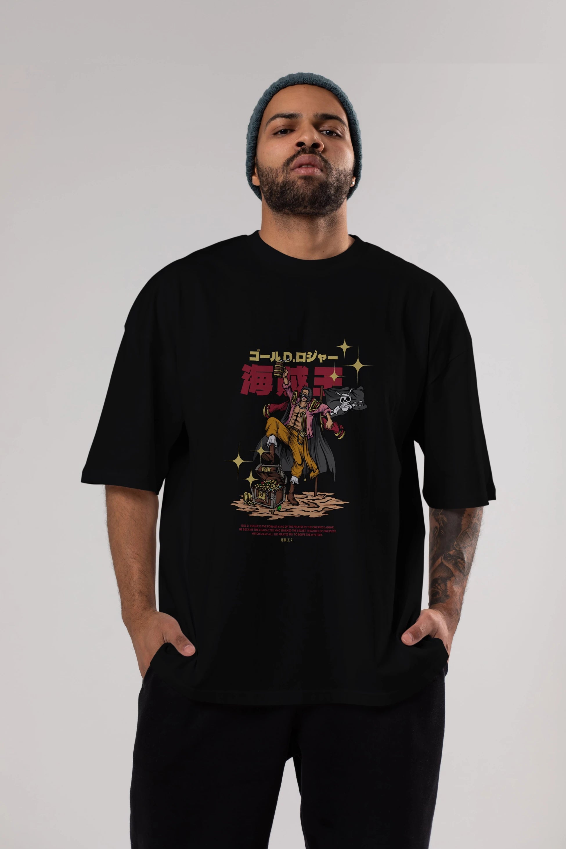 Roger Anime Ön Baskılı Oversize t-shirt %100 pamuk Erkek Kadın Unisex