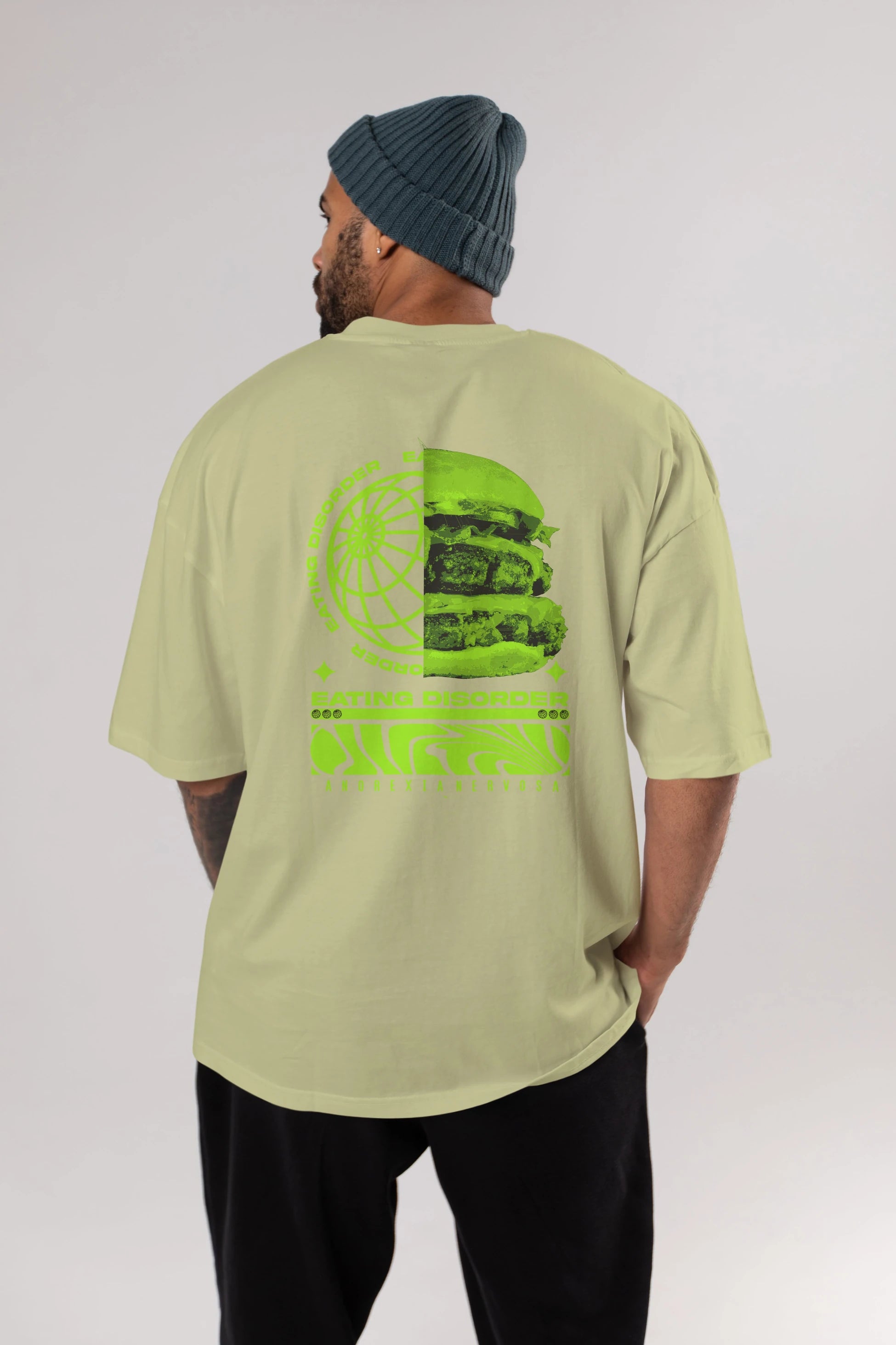 Eating Disorder Arka Baskılı Oversize t-shirt Erkek Kadın Unisex