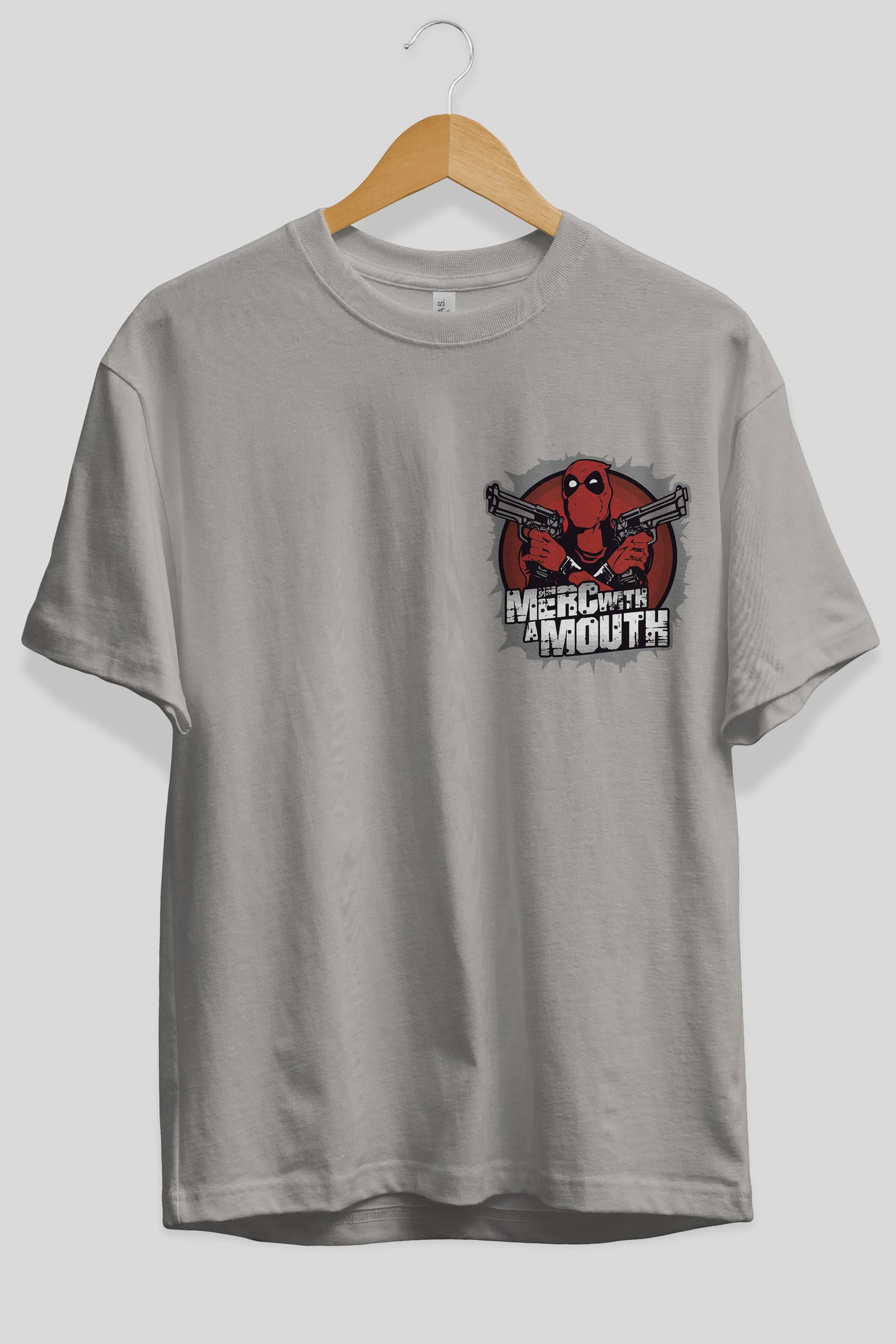 Deadpool (13) Ön Sol Baskılı Oversize t-shirt Erkek Kadın Unisex %100 Pamuk Bisiklet Yaka tişort