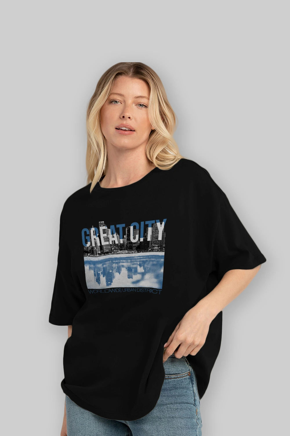 Great City Ön Baskılı Oversize t-shirt Erkek Kadın Unisex
