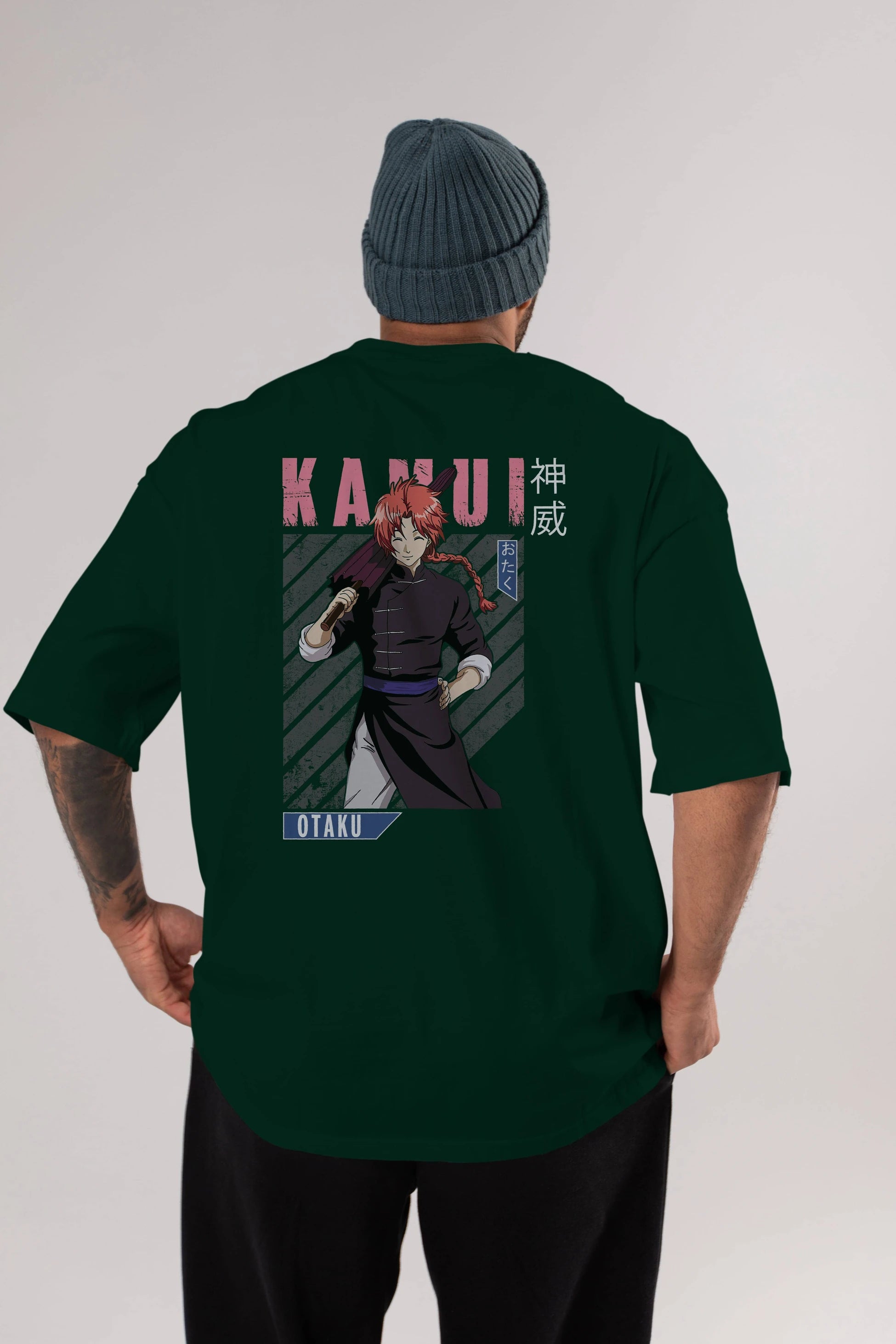 Kamui GINTAMA 1 Anime Arka Baskılı Oversize t-shirt Erkek Kadın Unisex