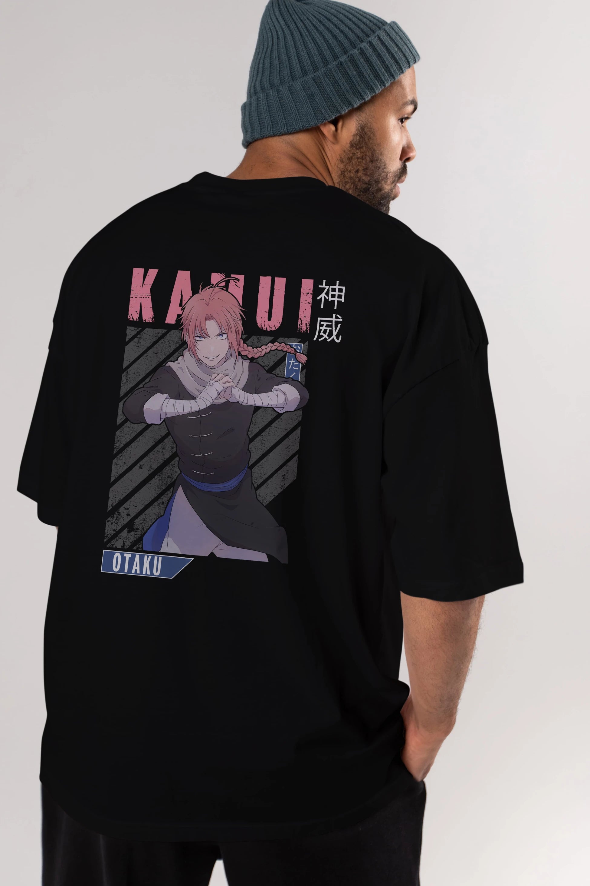 Kamui GINTAMA Anime Arka Baskılı Oversize t-shirt Erkek Kadın Unisex