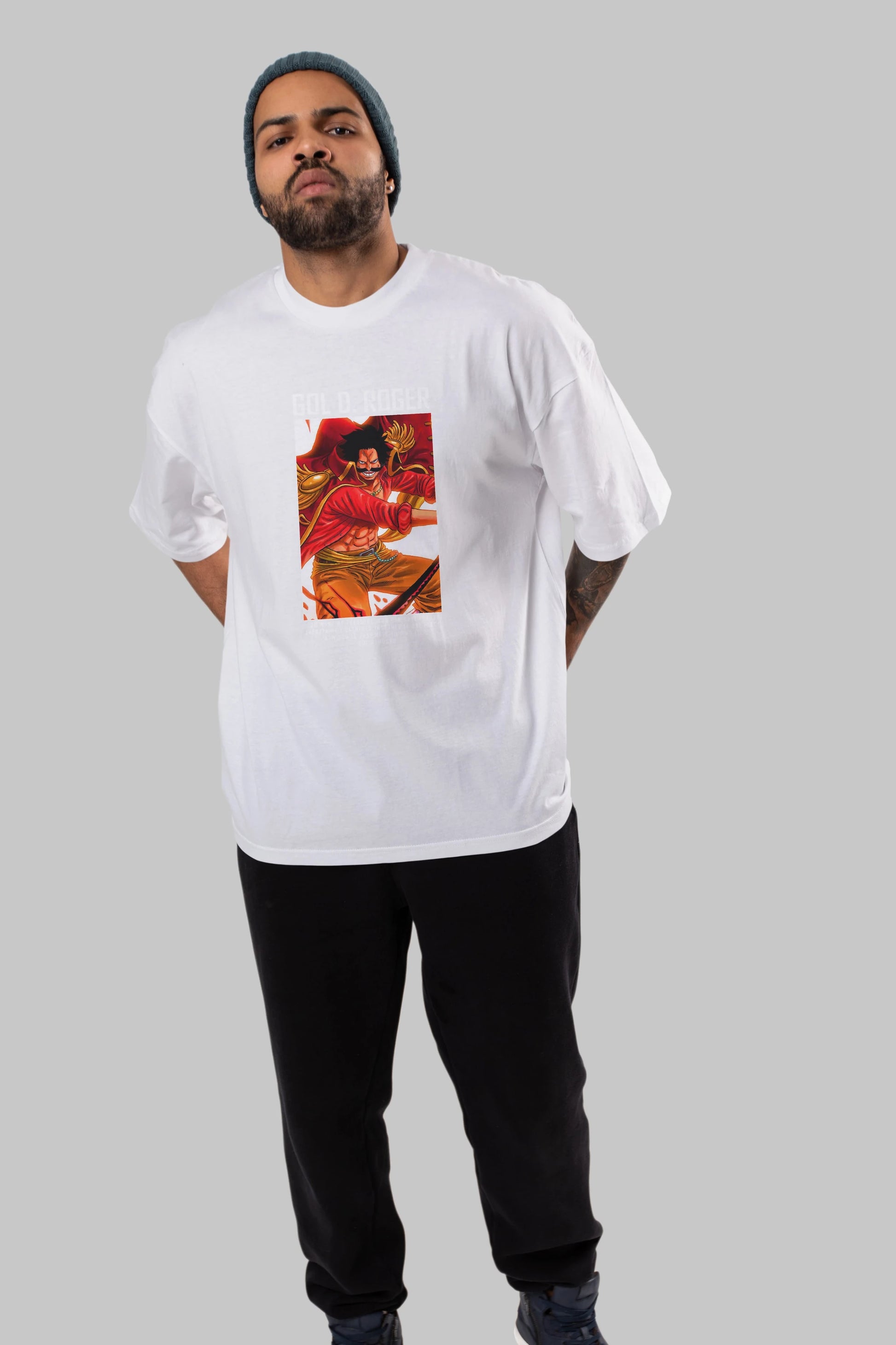 Gol D. Roger Anime Ön Baskılı Oversize t-shirt Erkek Kadın Unisex