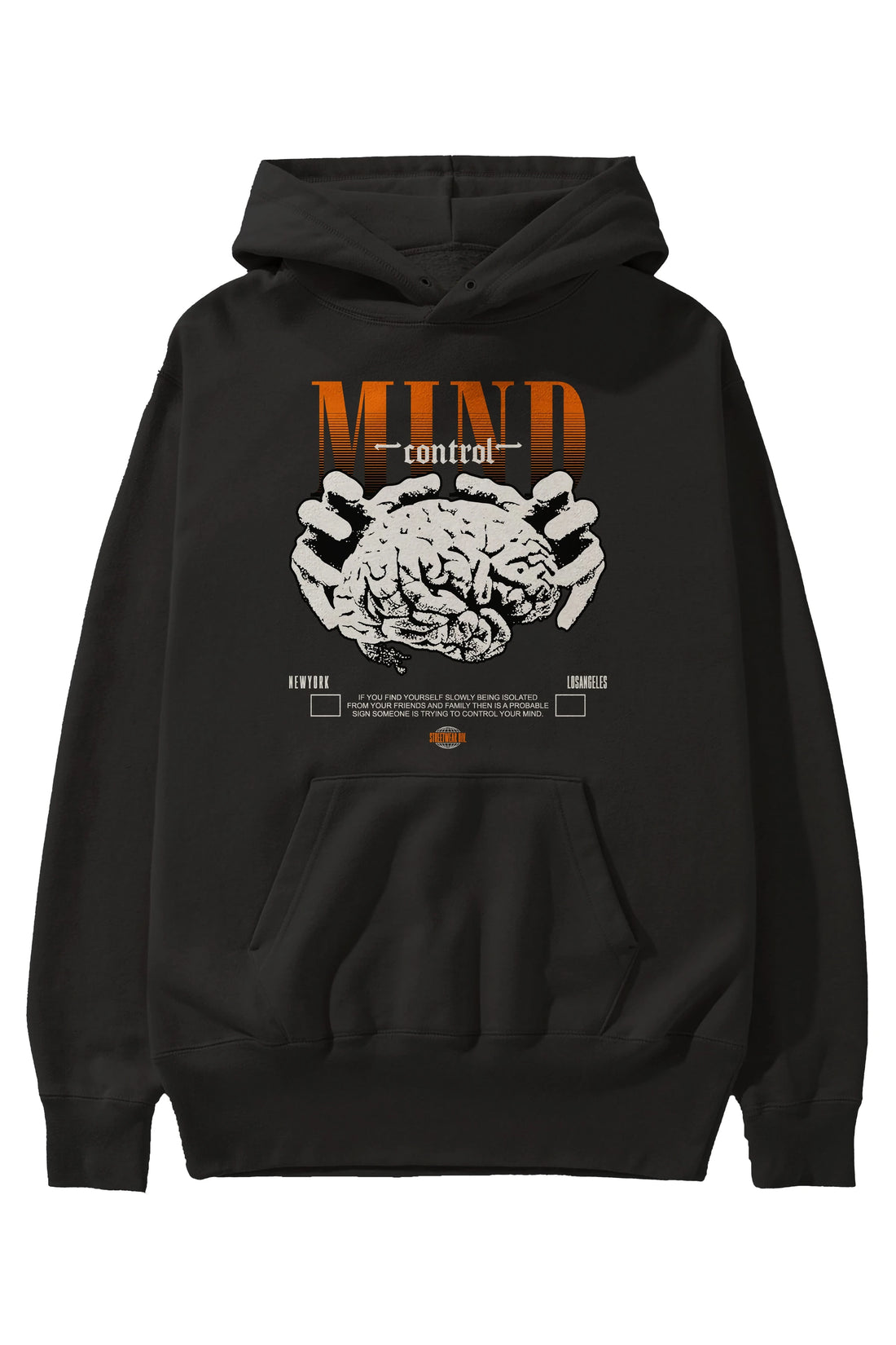 Mind Control Ön Baskılı Hoodie Oversize Kapüşonlu Sweatshirt Erkek Kadın Unisex