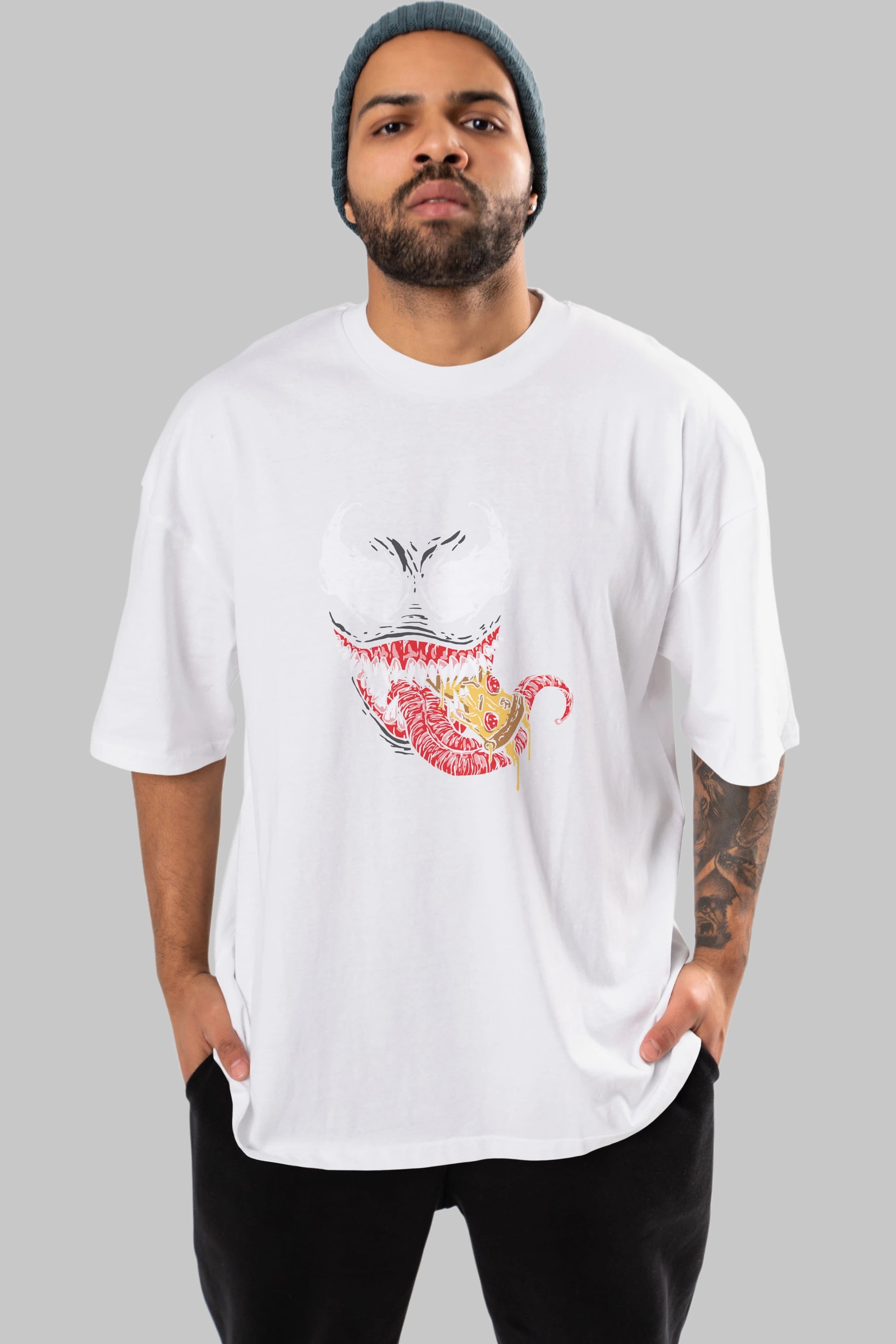 Venom (1) Ön Baskılı Oversize t-shirt Erkek Kadın Unisex %100 Pamuk Bisiklet Yaka tişort