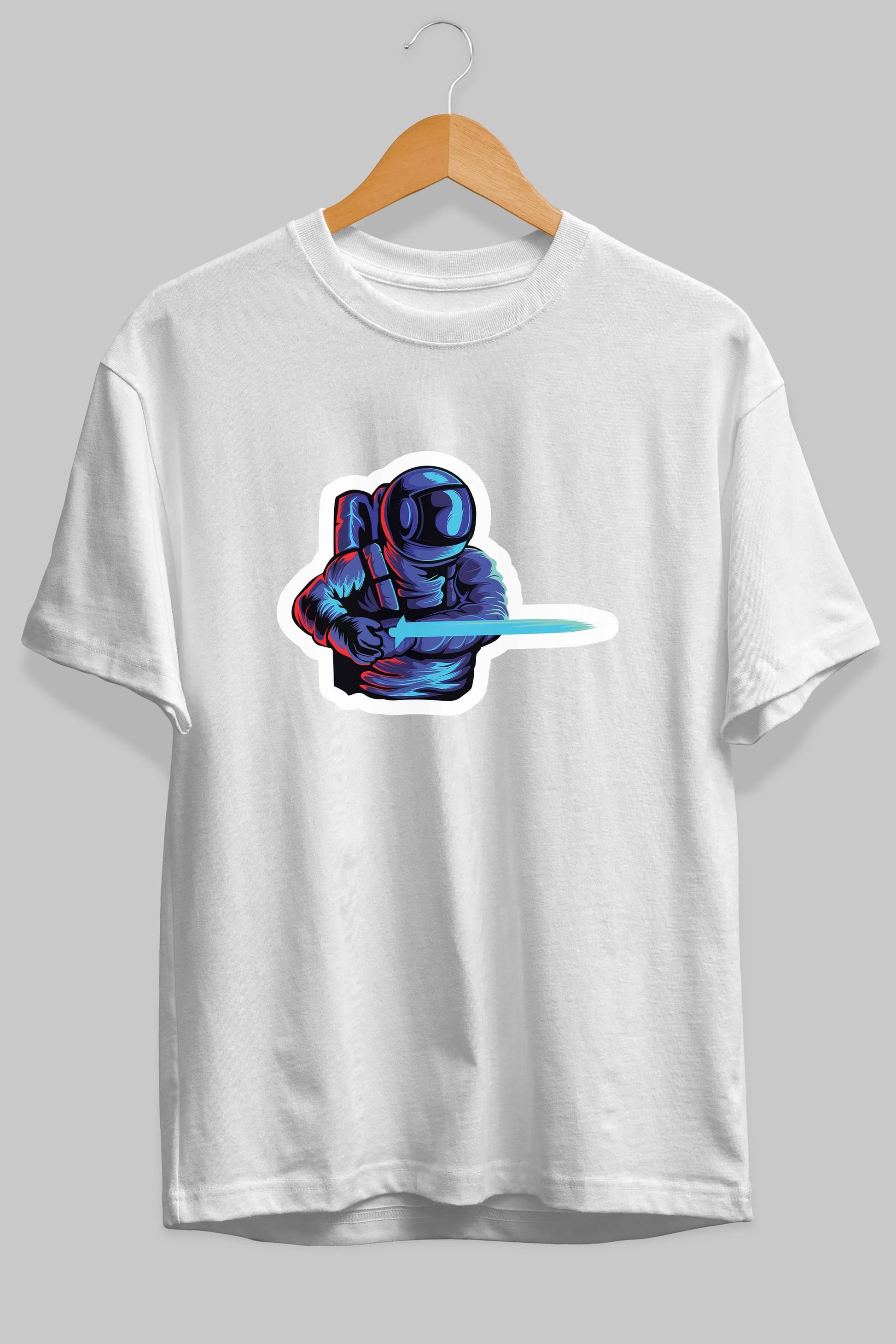 Astro Knight Sticker Ön Baskılı Oversize t-shirt Erkek Kadın Unisex