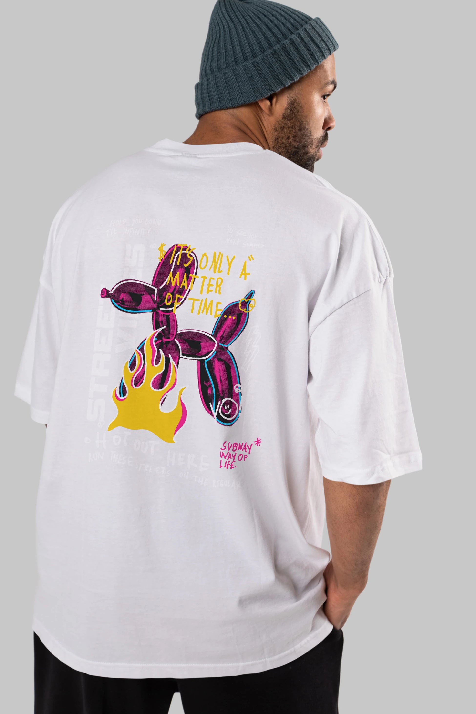 Street Vibes Arka Baskılı Oversize t-shirt Erkek Kadın Unisex