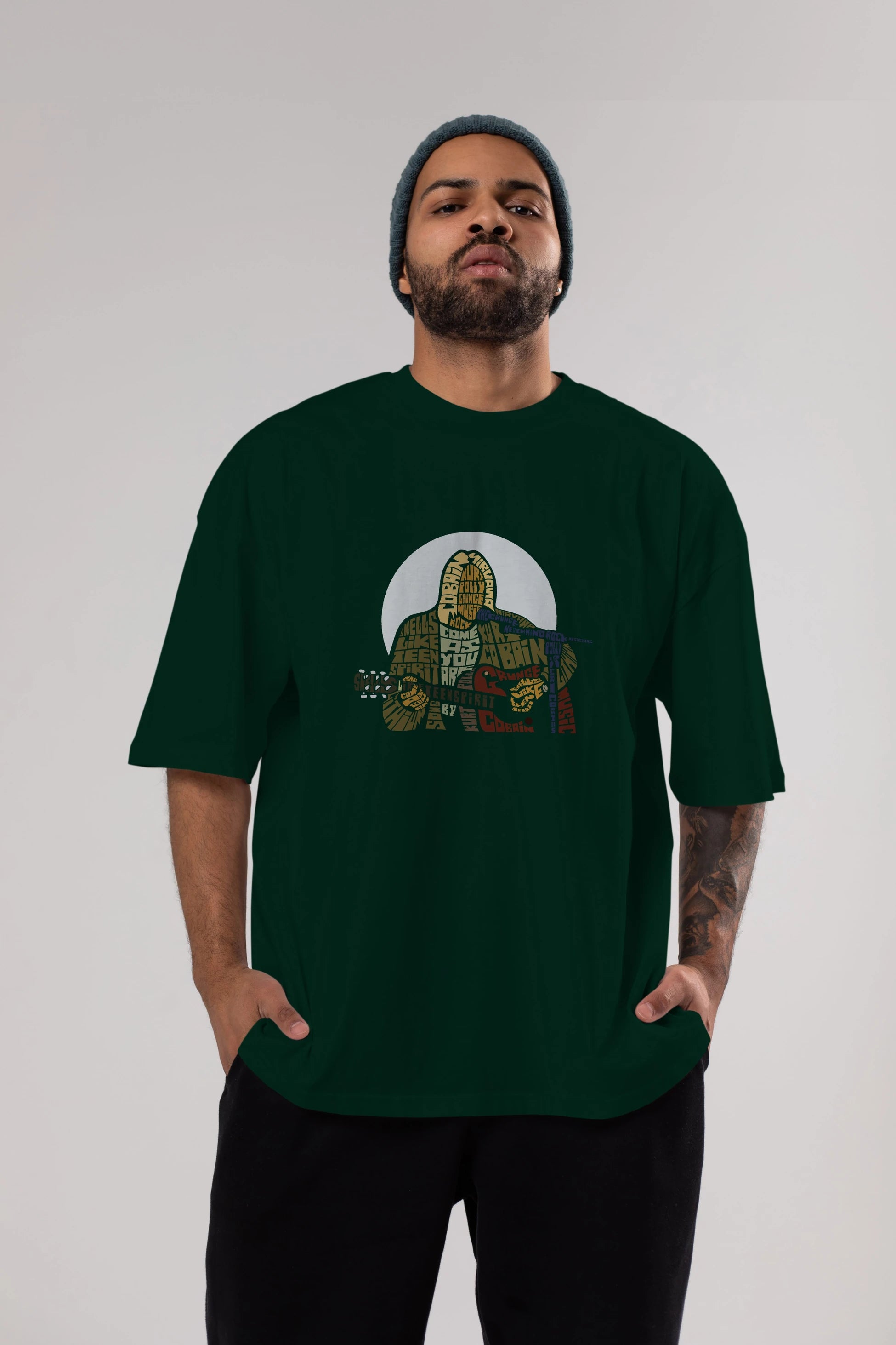 Kurt Cobain Ön Baskılı Oversize t-shirt %100 pamuk Erkek Kadın Unisex