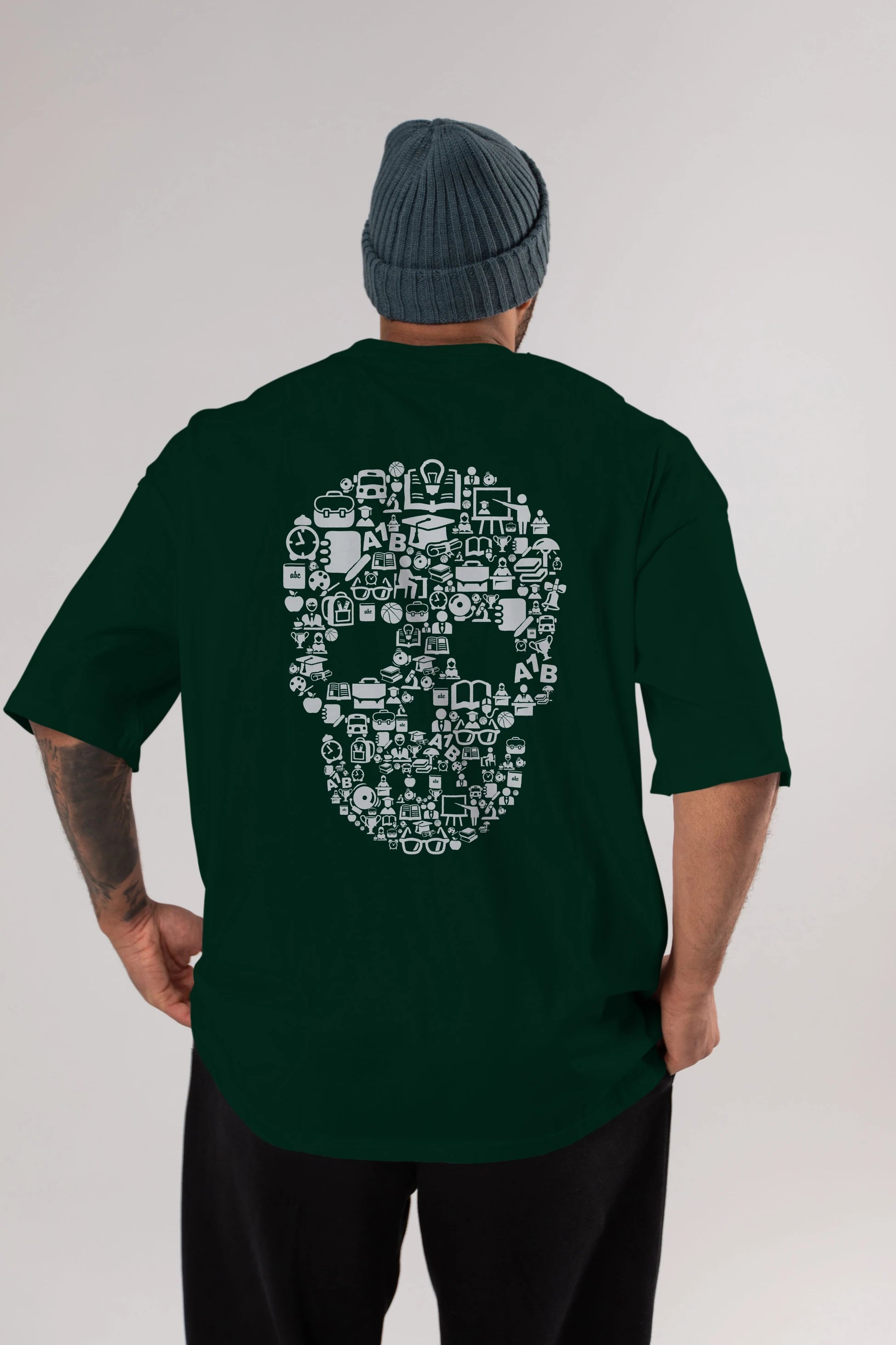Dead  School Arka Baskılı Oversize t-shirt %100 pamuk Erkek Kadın Unisex