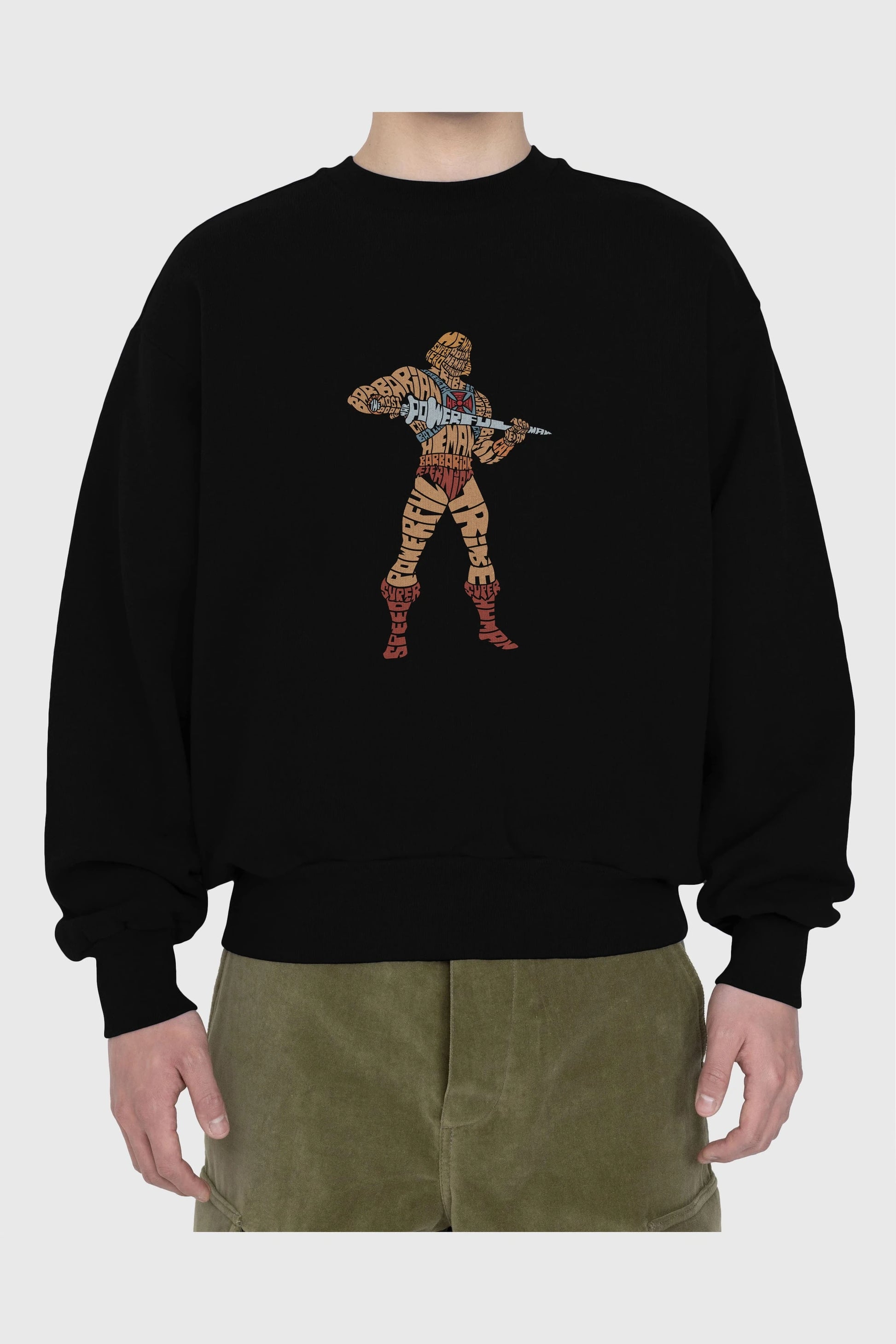 Heman Ön Baskılı Oversize Sweatshirt Erkek Kadın Unisex