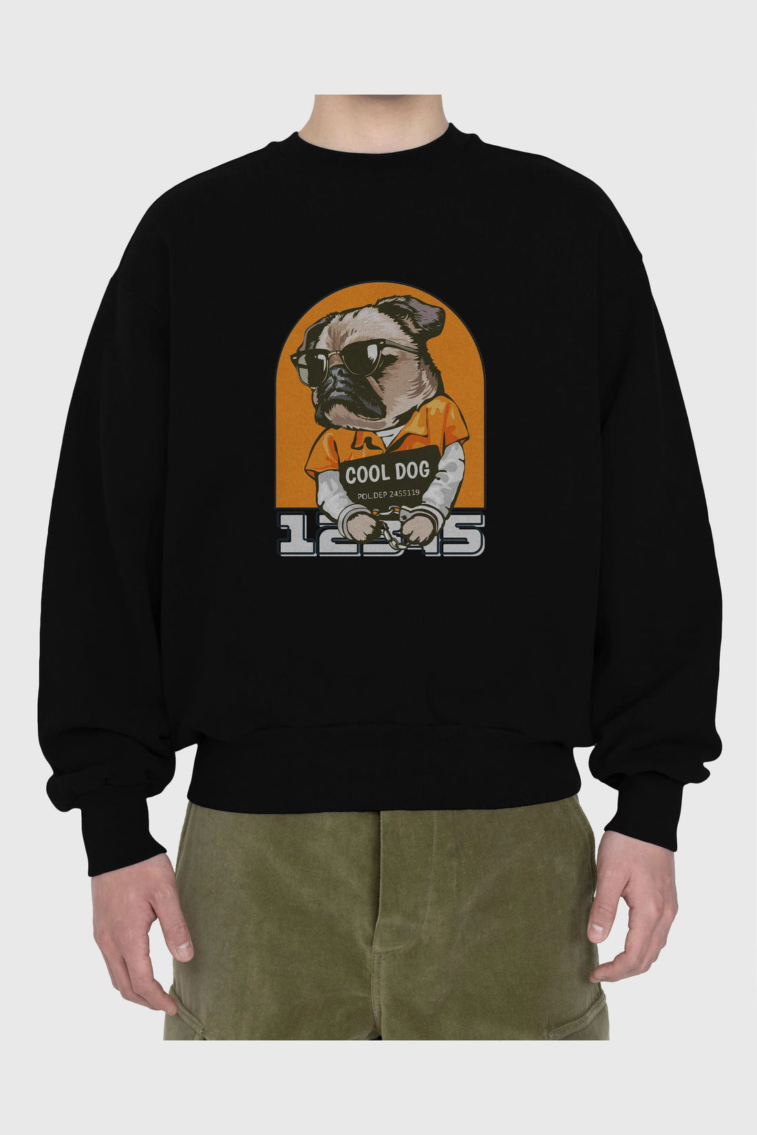 Cool Dog Ön Baskılı Oversize Sweatshirt Erkek Kadın Unisex