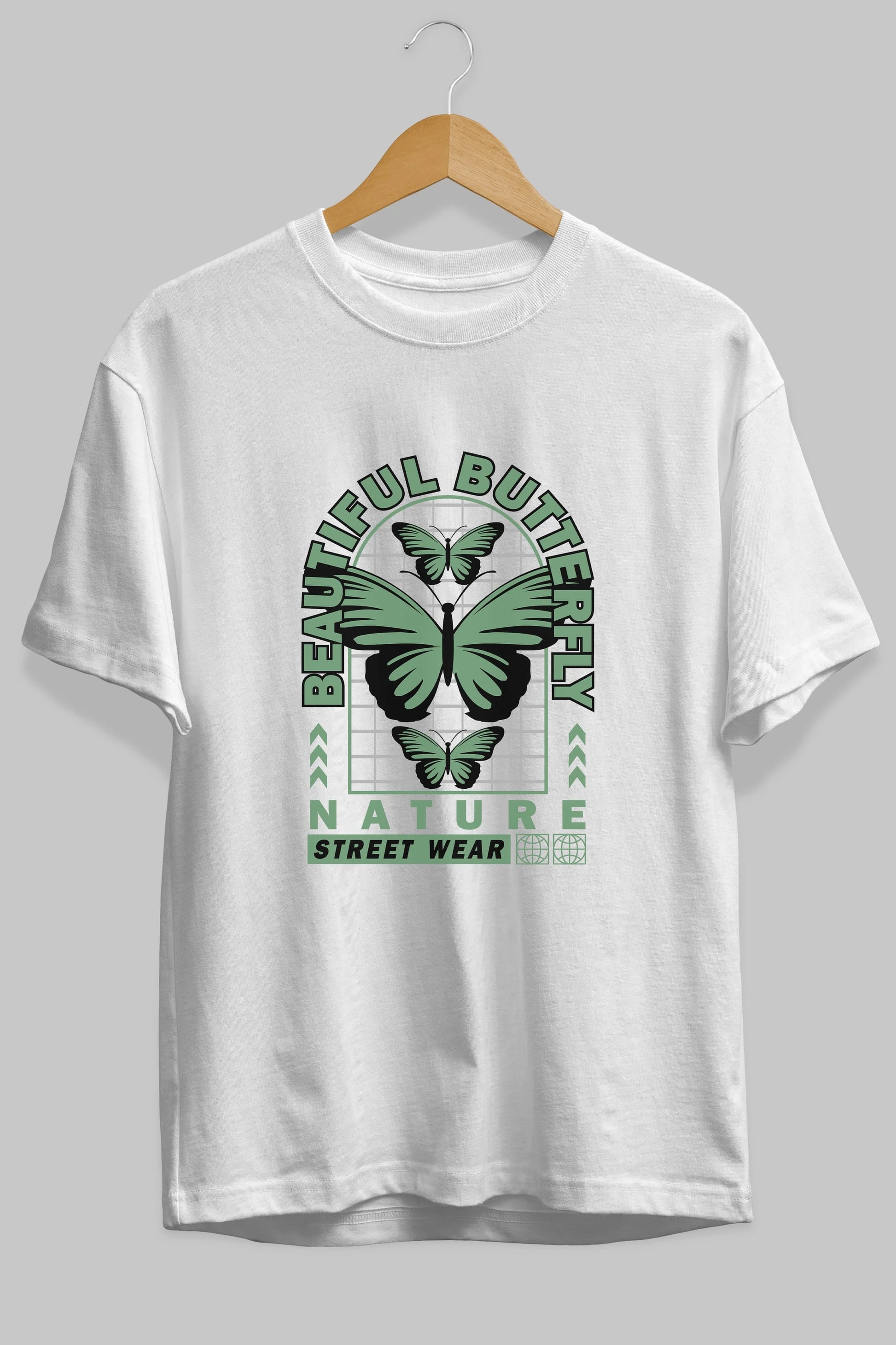 Beautiful Butterfly Ön Baskılı Oversize t-shirt Erkek Kadın Unisex