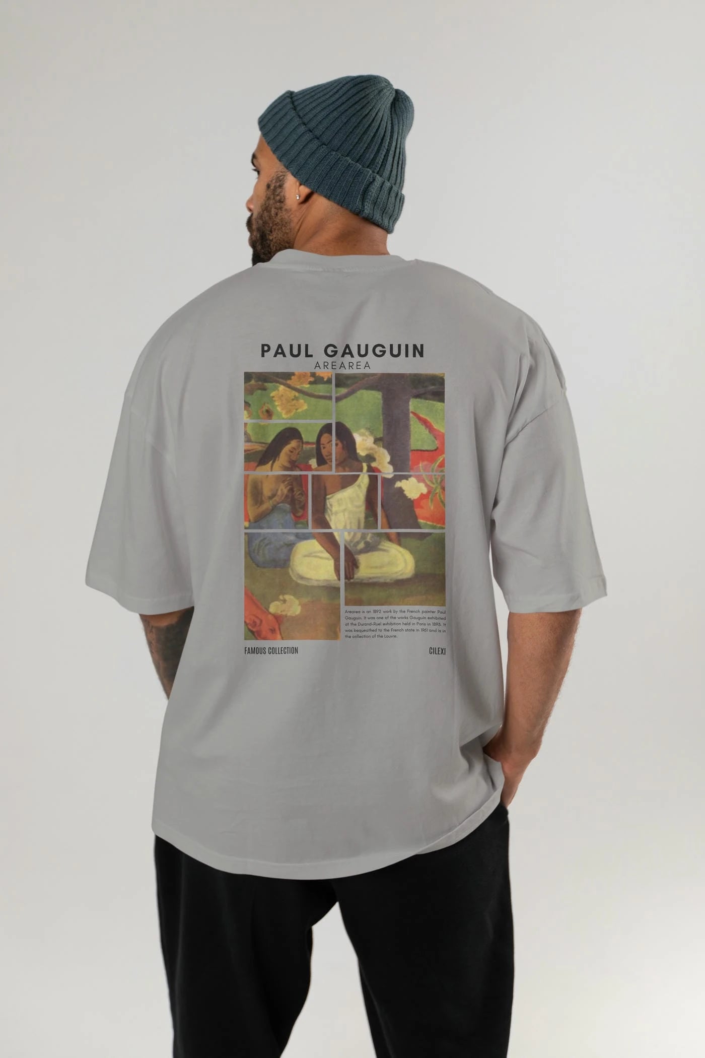 Paul Gauguin Arearea Arka Baskılı Oversize t-shirt Erkek Kadın Bisiklet Yaka Pamuk tişort
