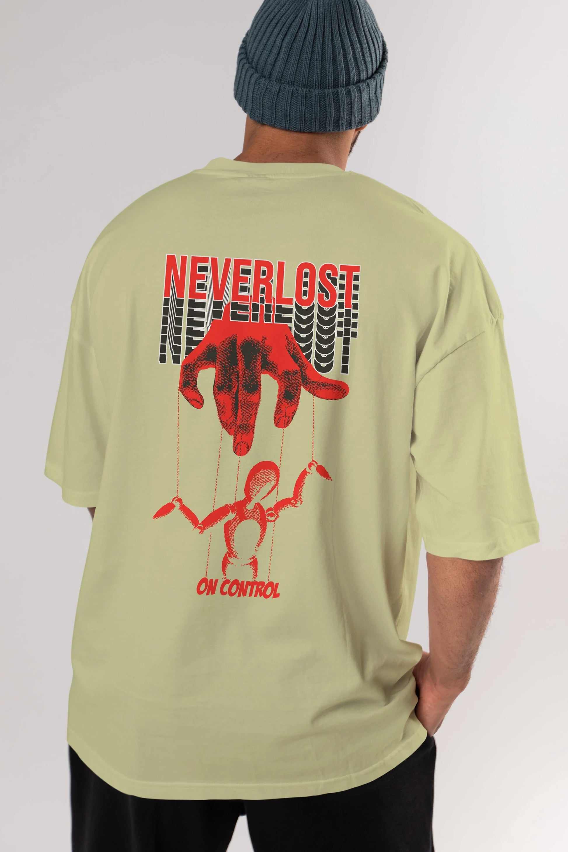 Neverlost on Control Arka Baskılı Oversize t-shirt Erkek Kadın Unisex