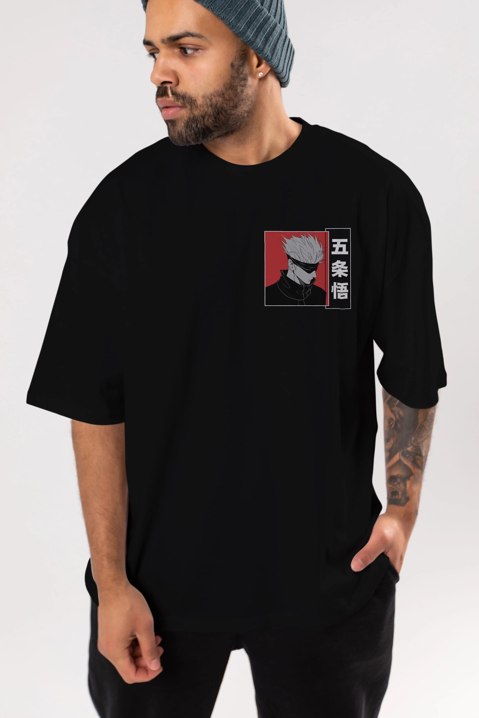 JUJUTSU KAISEN 2 Ön Sol Baskılı Oversize t-shirt Erkek Kadın Unisex %100 Pamuk Bisiklet Yaka tişort