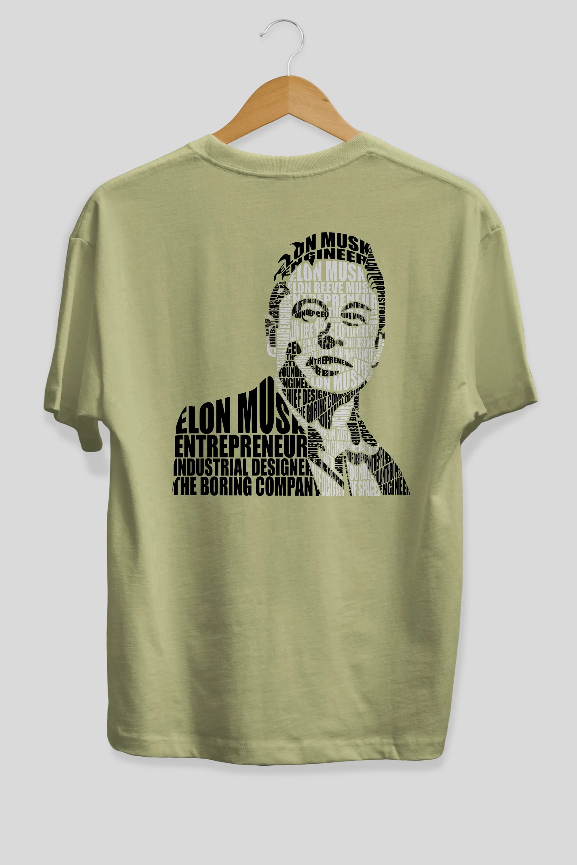Elon Musk Calligram Arka Baskılı Oversize t-shirt %100 pamuk Erkek Kadın Unisex