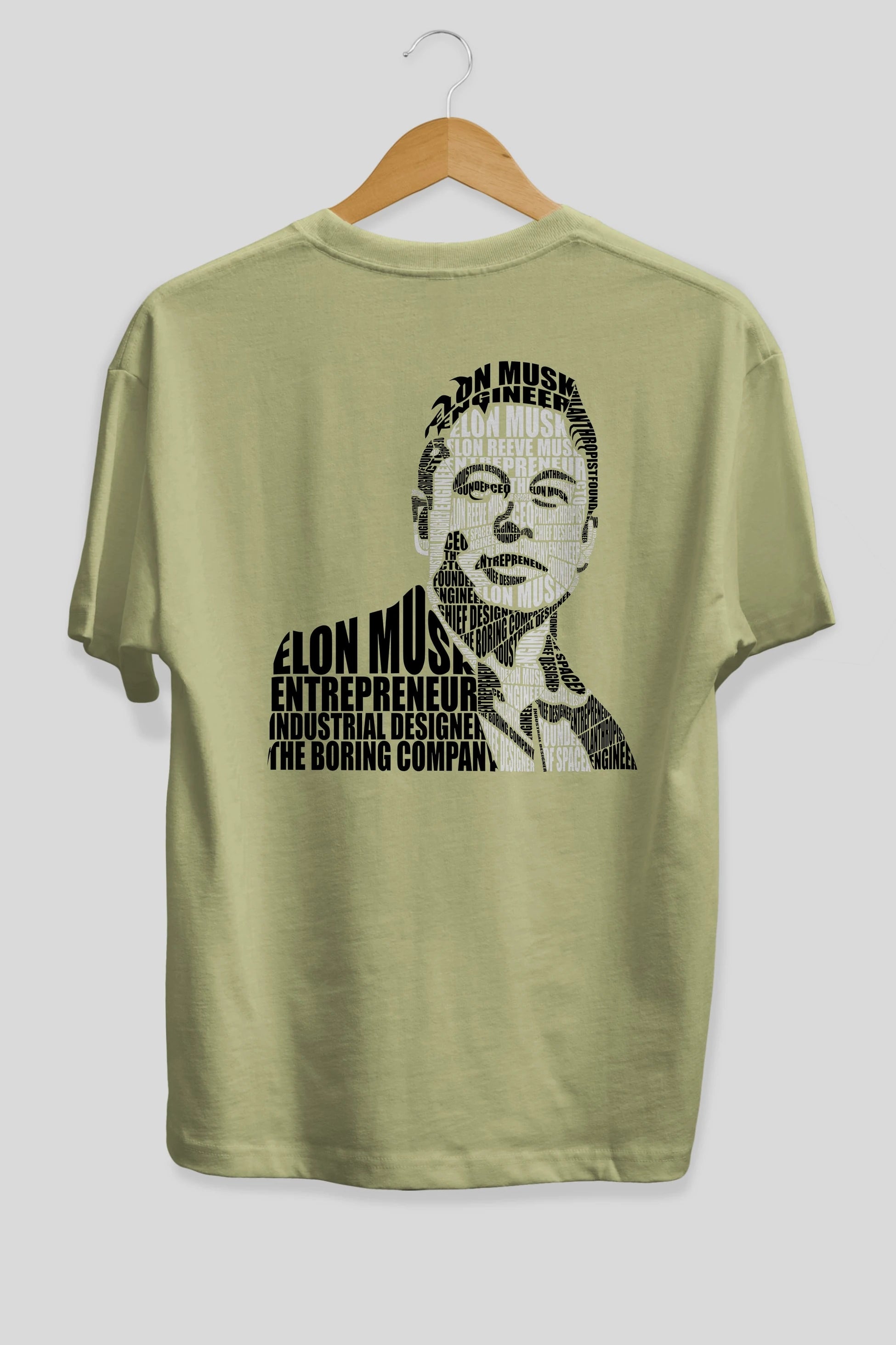 Elon Musk Calligram Arka Baskılı Oversize t-shirt %100 pamuk Erkek Kadın Unisex